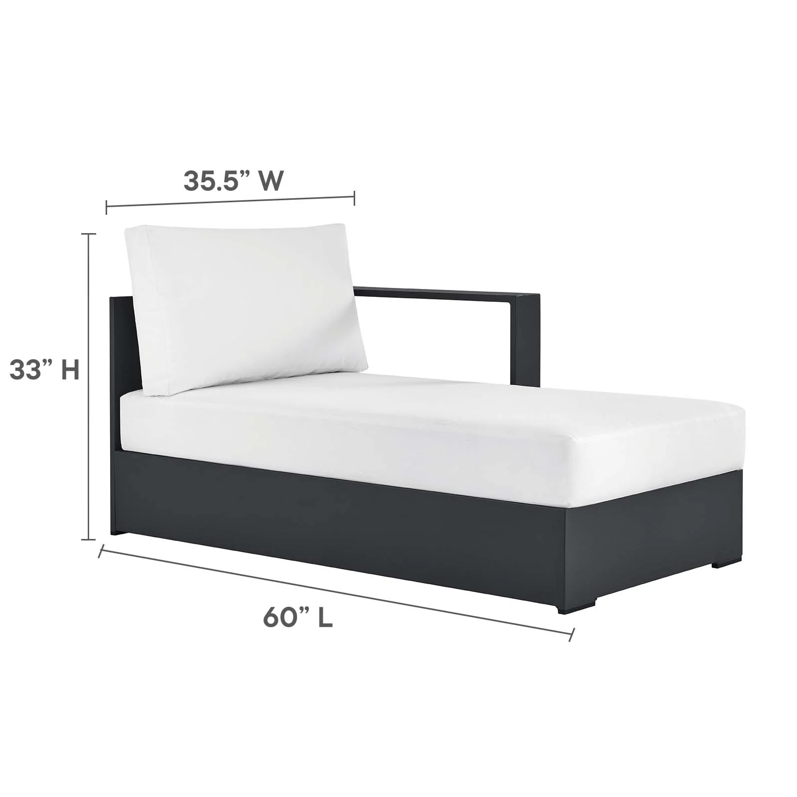 Tahoe Outdoor Patio Powder-Coated Aluminum 3-Piece Right-Facing Chaise Sectional Sofa Set By Modway - EEI-6671 - Image 22