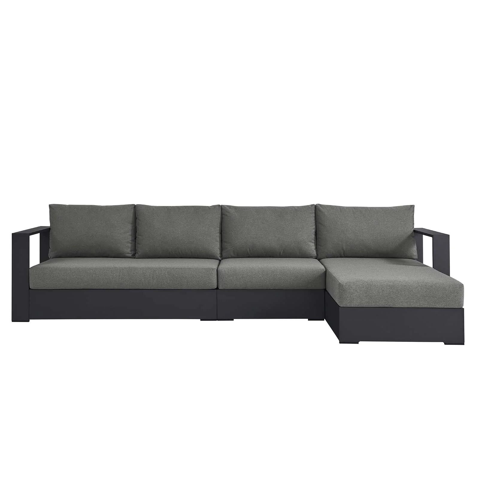 Tahoe Outdoor Patio Powder-Coated Aluminum 3-Piece Right-Facing Chaise Sectional Sofa Set By Modway - EEI-6671 - Image 3