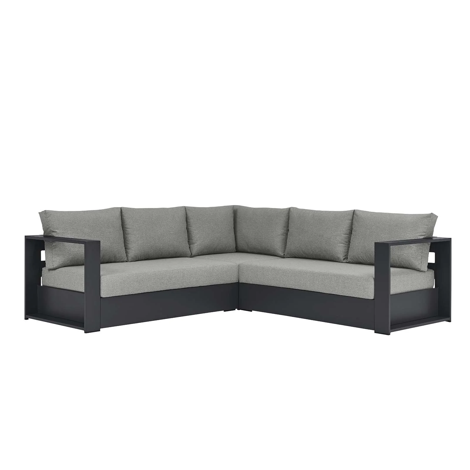 Tahoe Outdoor Patio Powder-Coated Aluminum 3-Piece Sectional Sofa Set By Modway - EEI-6668 - Image 10