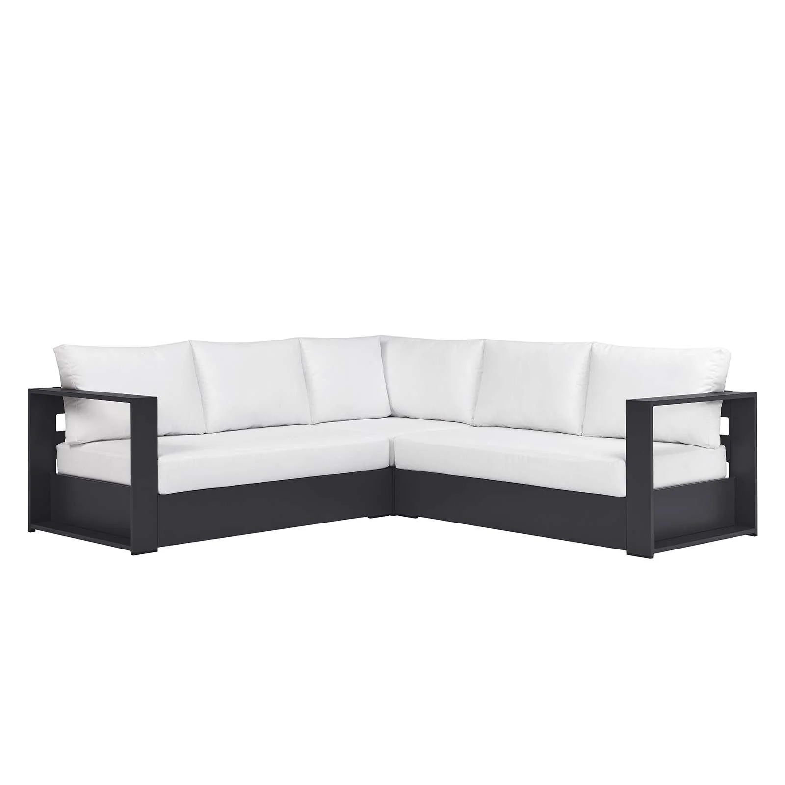 Tahoe Outdoor Patio Powder-Coated Aluminum 3-Piece Sectional Sofa Set By Modway - EEI-6668 - Image 18