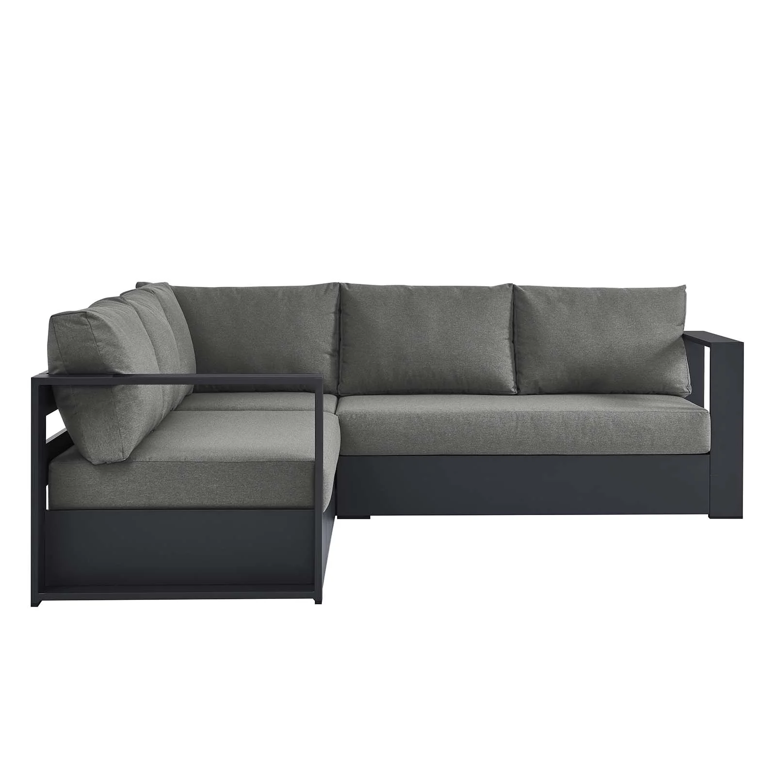 Tahoe Outdoor Patio Powder-Coated Aluminum 3-Piece Sectional Sofa Set By Modway - EEI-6668 - Image 2