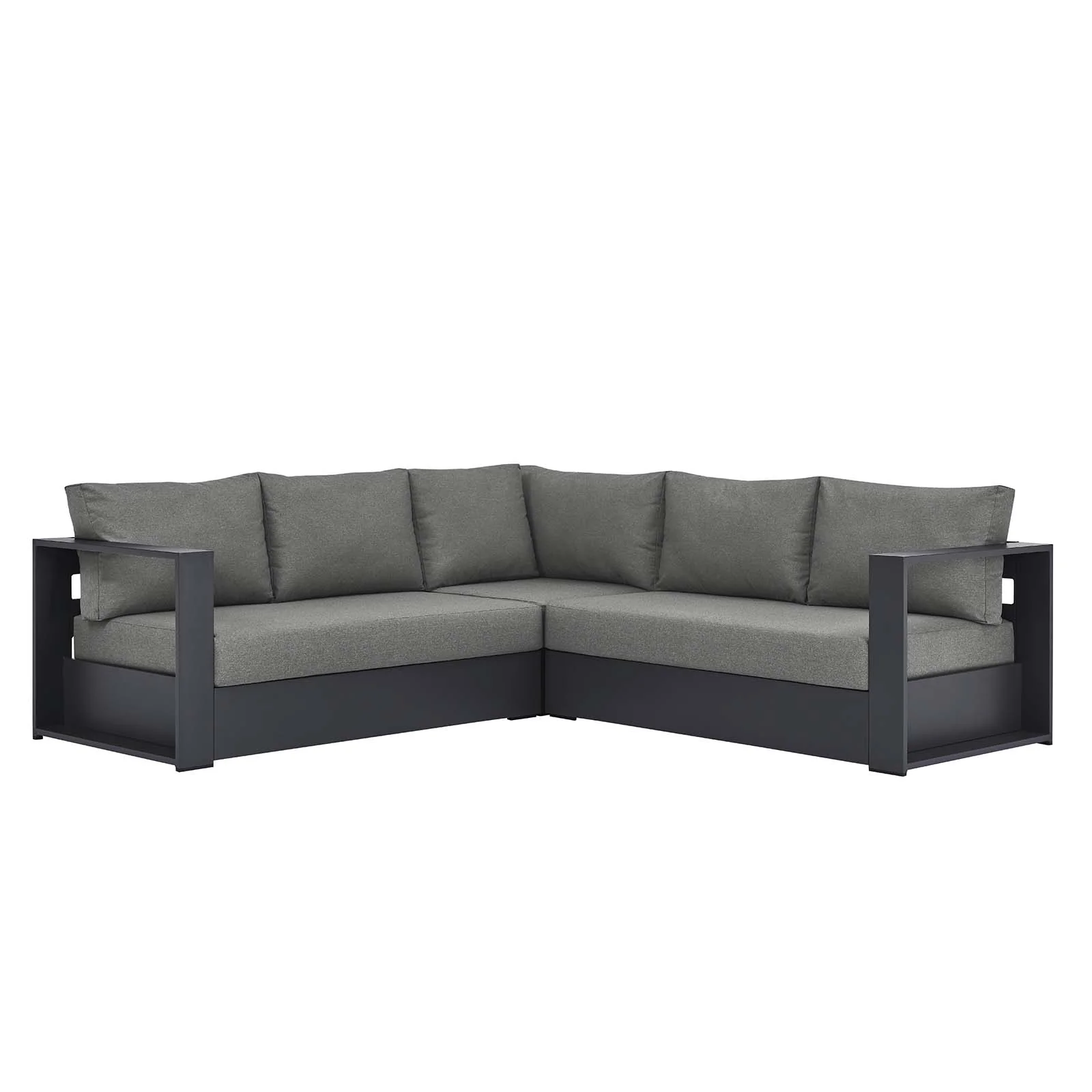 Tahoe Outdoor Patio Powder-Coated Aluminum 3-Piece Sectional Sofa Set By Modway - EEI-6668 - Image 3