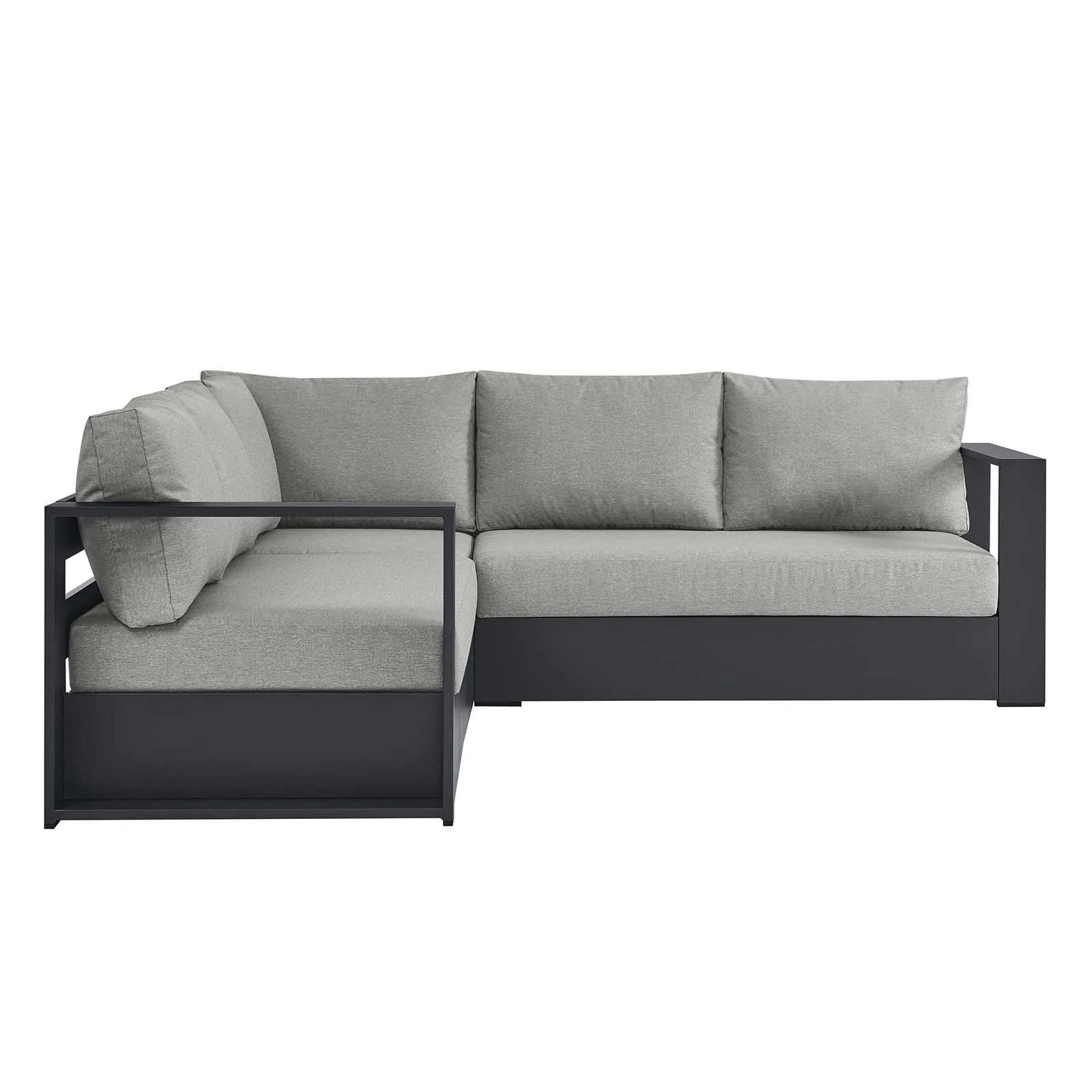 Tahoe Outdoor Patio Powder-Coated Aluminum 3-Piece Sectional Sofa Set By Modway - EEI-6668 - Image 9