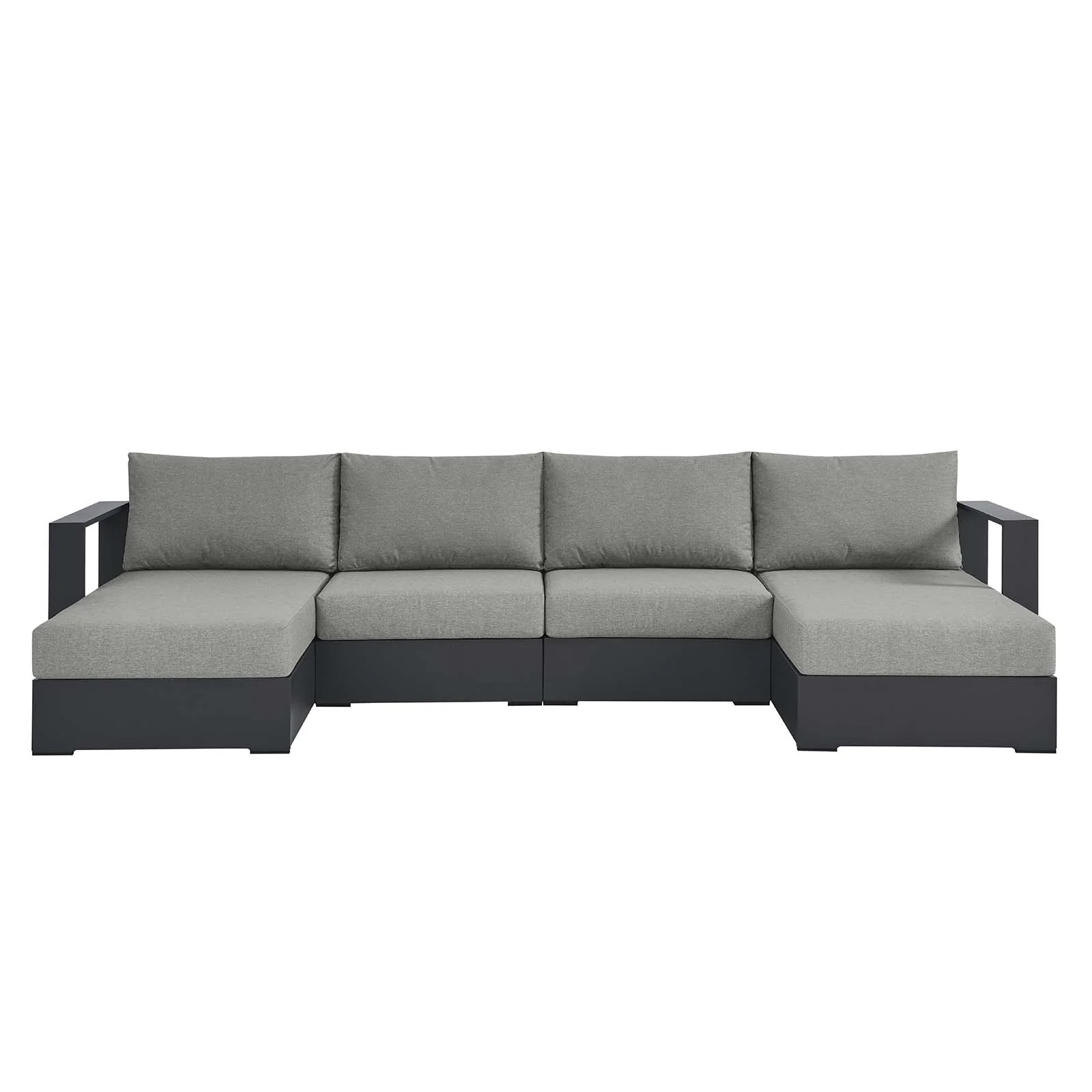Tahoe Outdoor Patio Powder-Coated Aluminum 4-Piece Sectional Sofa Set By Modway - EEI-6676 - Image 10