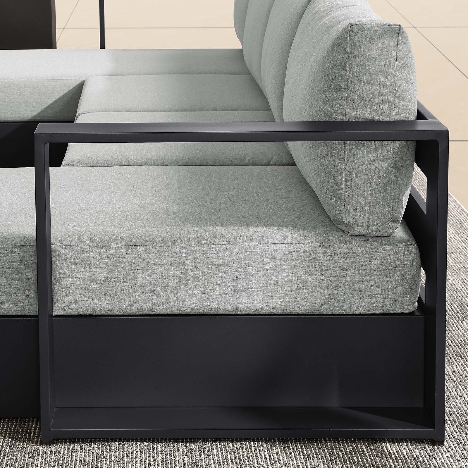 Tahoe Outdoor Patio Powder-Coated Aluminum 4-Piece Sectional Sofa Set By Modway - EEI-6676 - Image 15