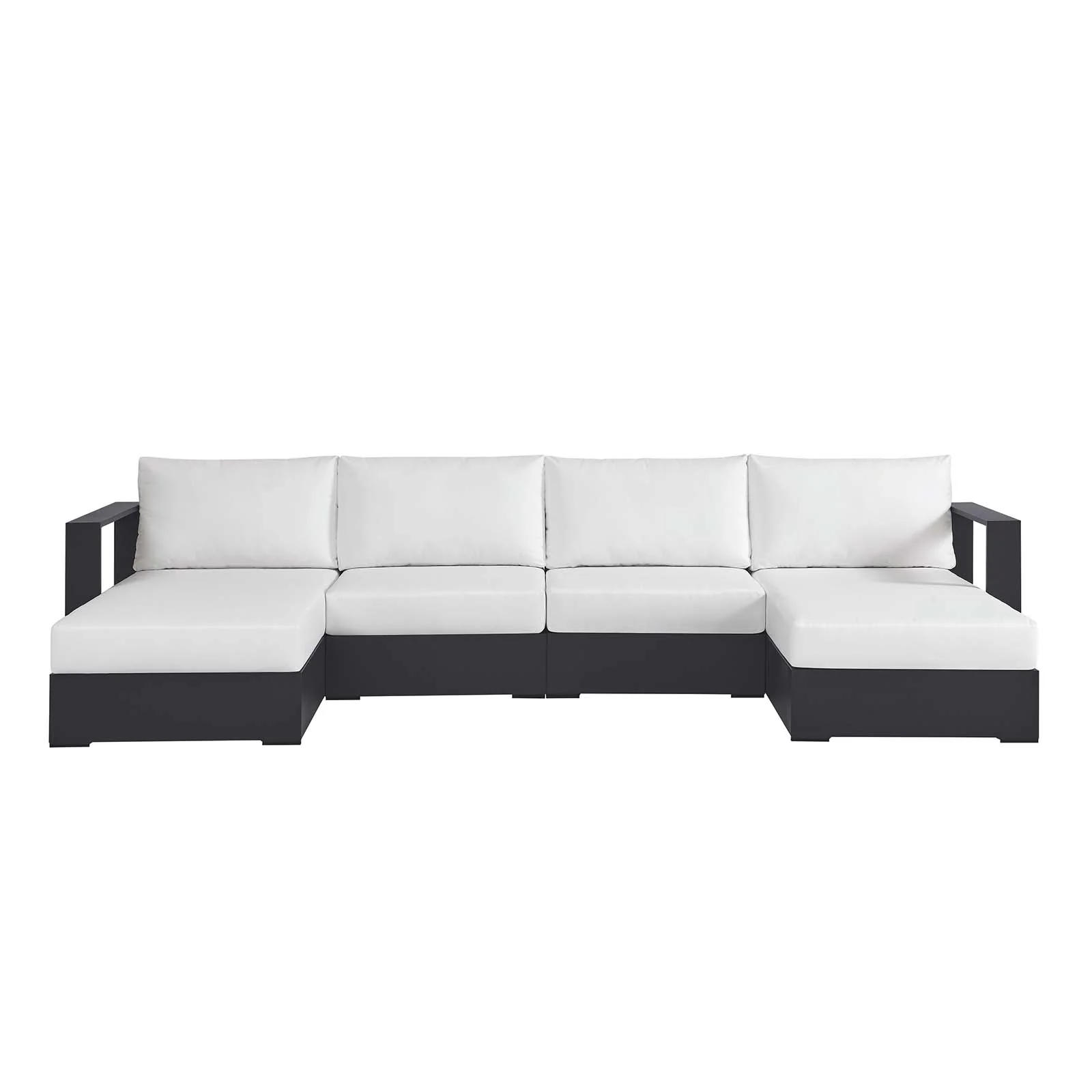 Tahoe Outdoor Patio Powder-Coated Aluminum 4-Piece Sectional Sofa Set By Modway - EEI-6676 - Image 18