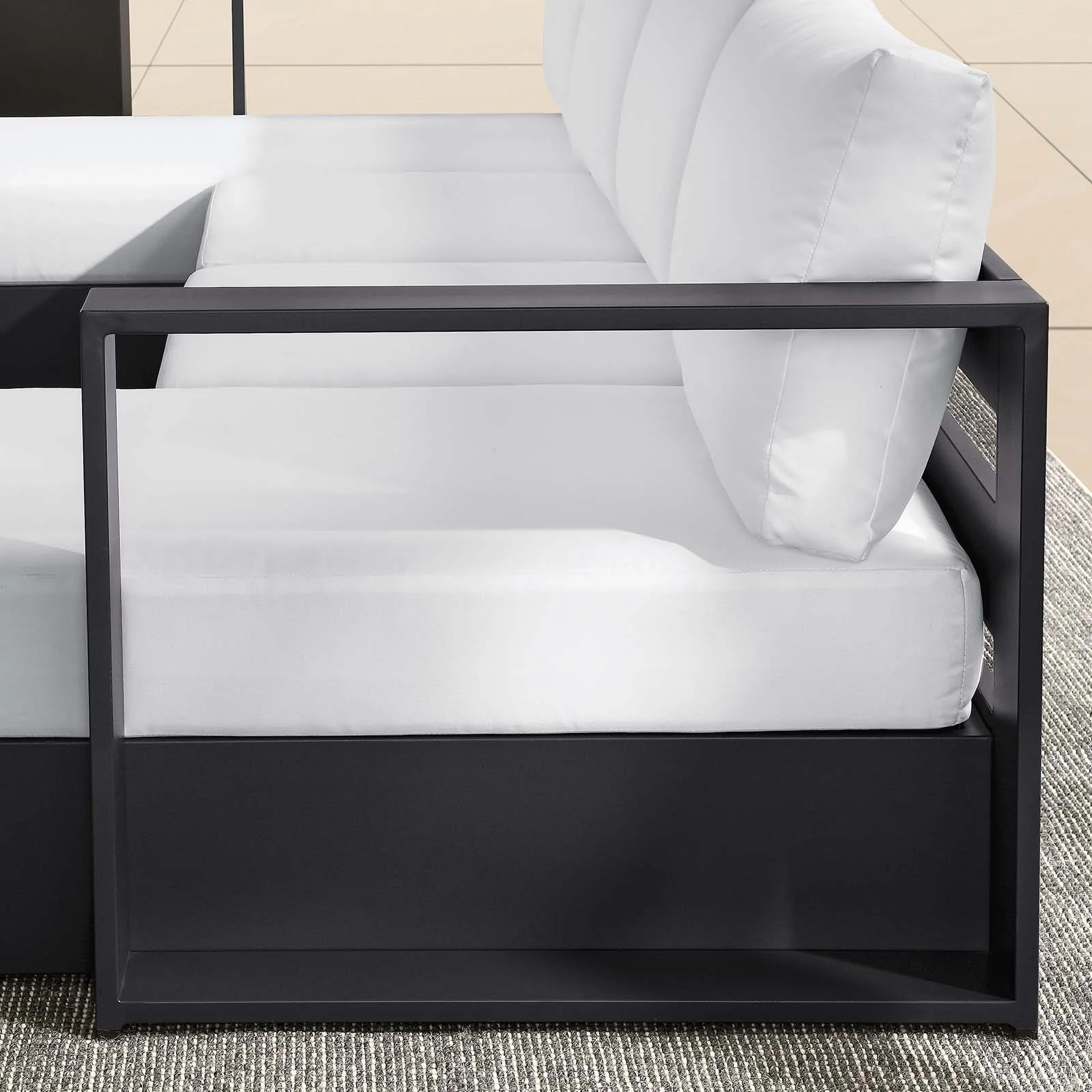 Tahoe Outdoor Patio Powder-Coated Aluminum 4-Piece Sectional Sofa Set By Modway - EEI-6676 - Image 23