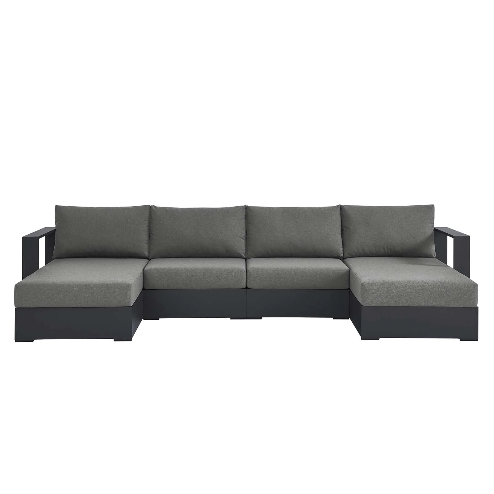 Tahoe Outdoor Patio Powder-Coated Aluminum 4-Piece Sectional Sofa Set By Modway - EEI-6676 - Image 3