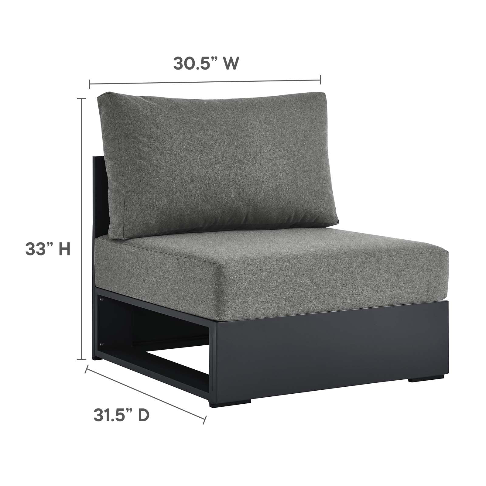 Tahoe Outdoor Patio Powder-Coated Aluminum 4-Piece Sectional Sofa Set By Modway - EEI-6676 - Image 6