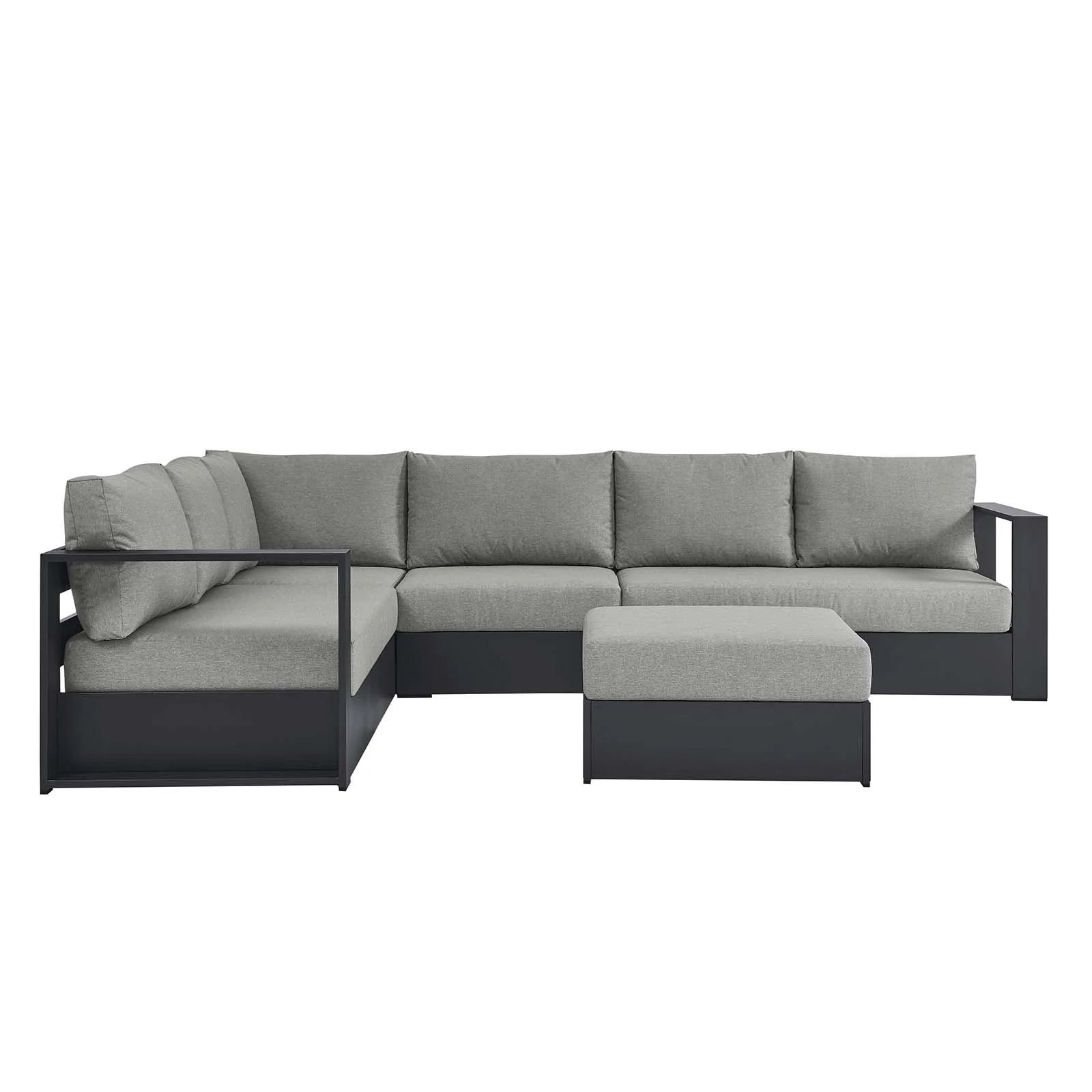 Tahoe Outdoor Patio Powder-Coated Aluminum 5-Piece Sectional Sofa Set By Modway - EEI-6674 - Image 12