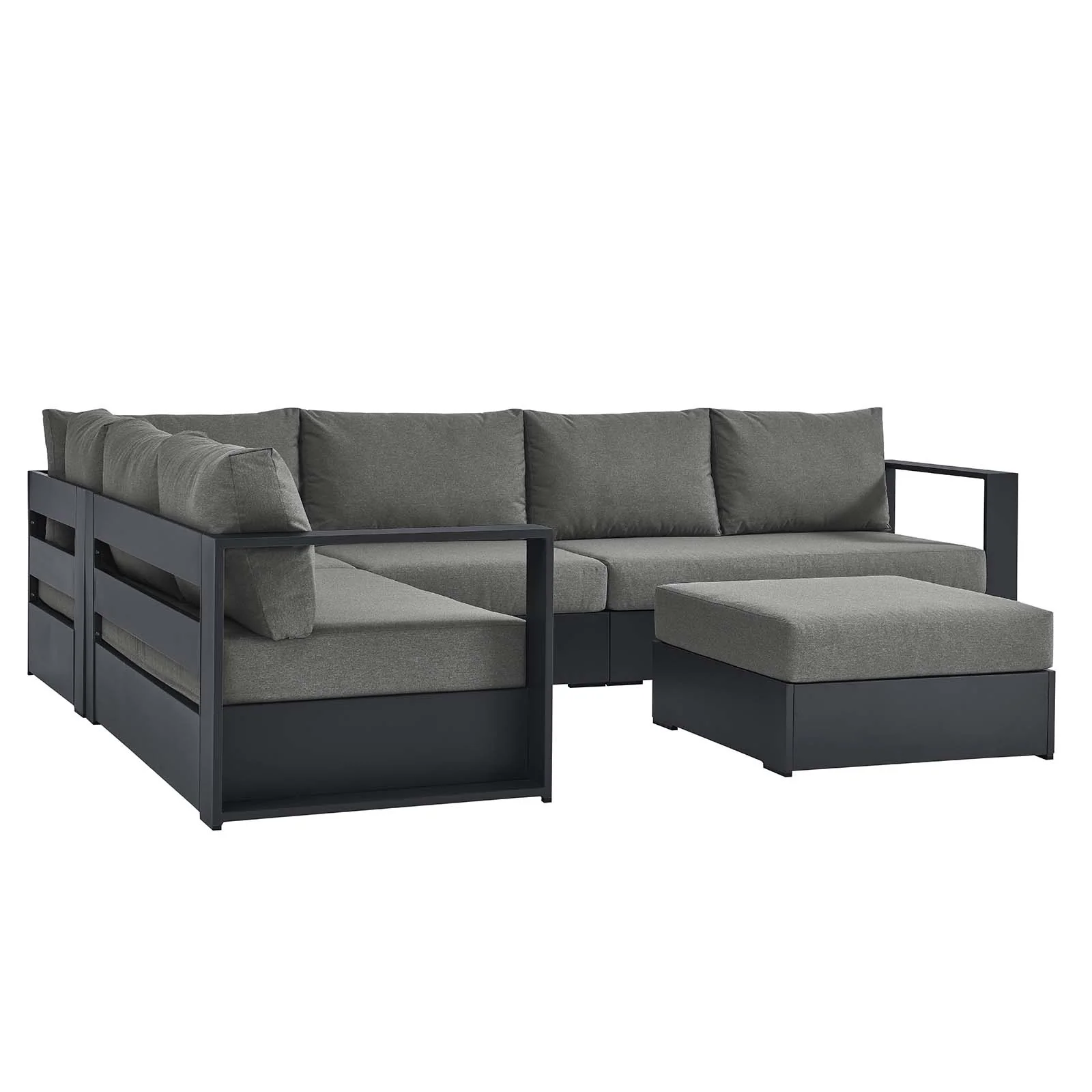 Tahoe Outdoor Patio Powder-Coated Aluminum 5-Piece Sectional Sofa Set By Modway - EEI-6674 - Image 2