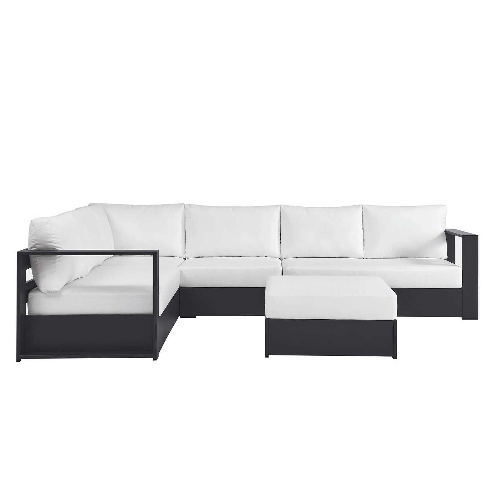 Tahoe Outdoor Patio Powder-Coated Aluminum 5-Piece Sectional Sofa Set By Modway - EEI-6674 - Image 21