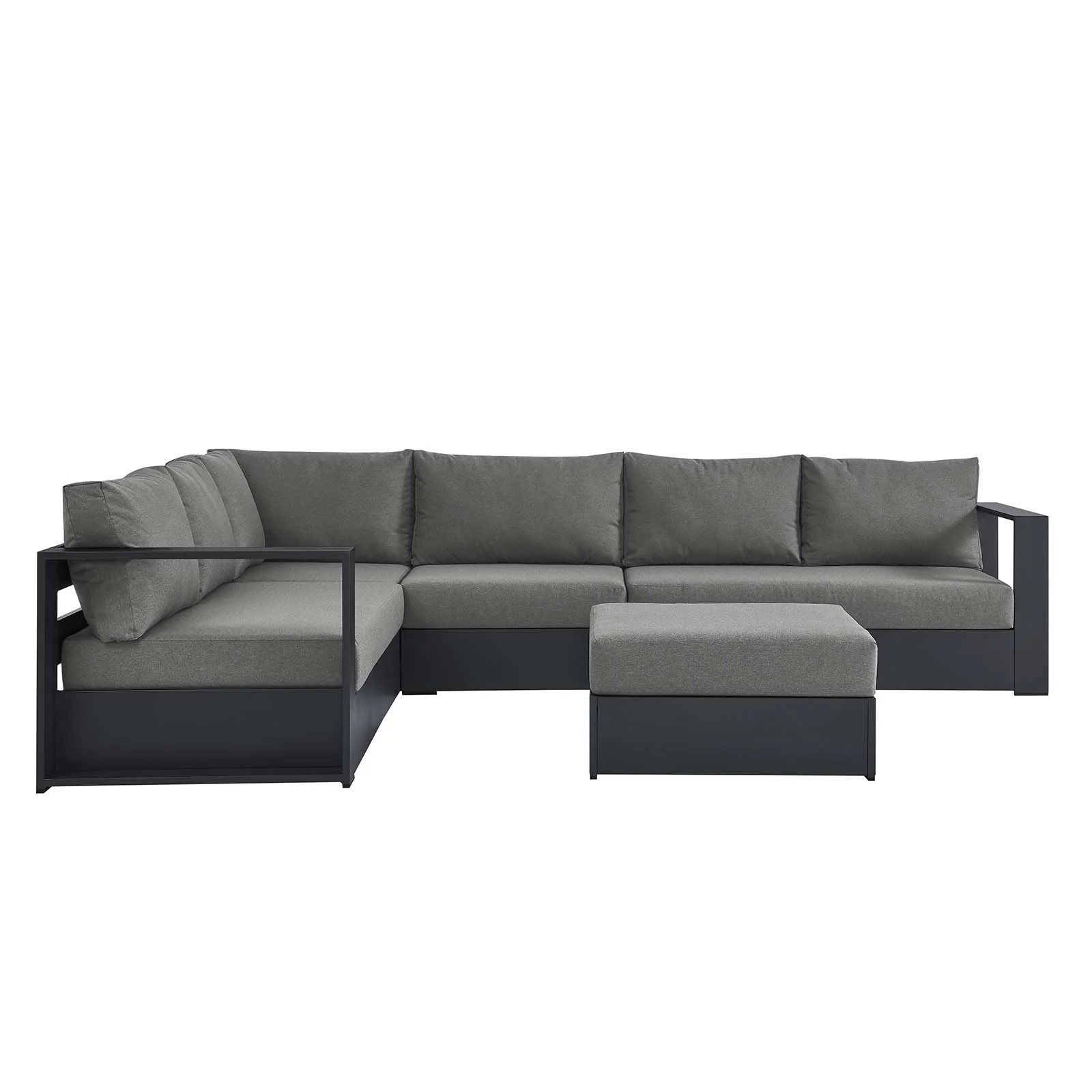 Tahoe Outdoor Patio Powder-Coated Aluminum 5-Piece Sectional Sofa Set By Modway - EEI-6674 - Image 3
