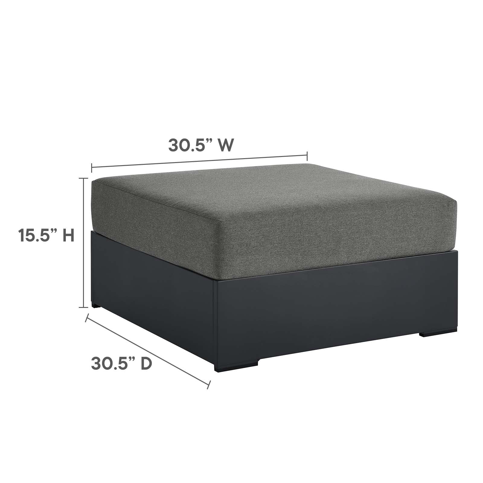 Tahoe Outdoor Patio Powder-Coated Aluminum 5-Piece Sectional Sofa Set By Modway - EEI-6674 - Image 9