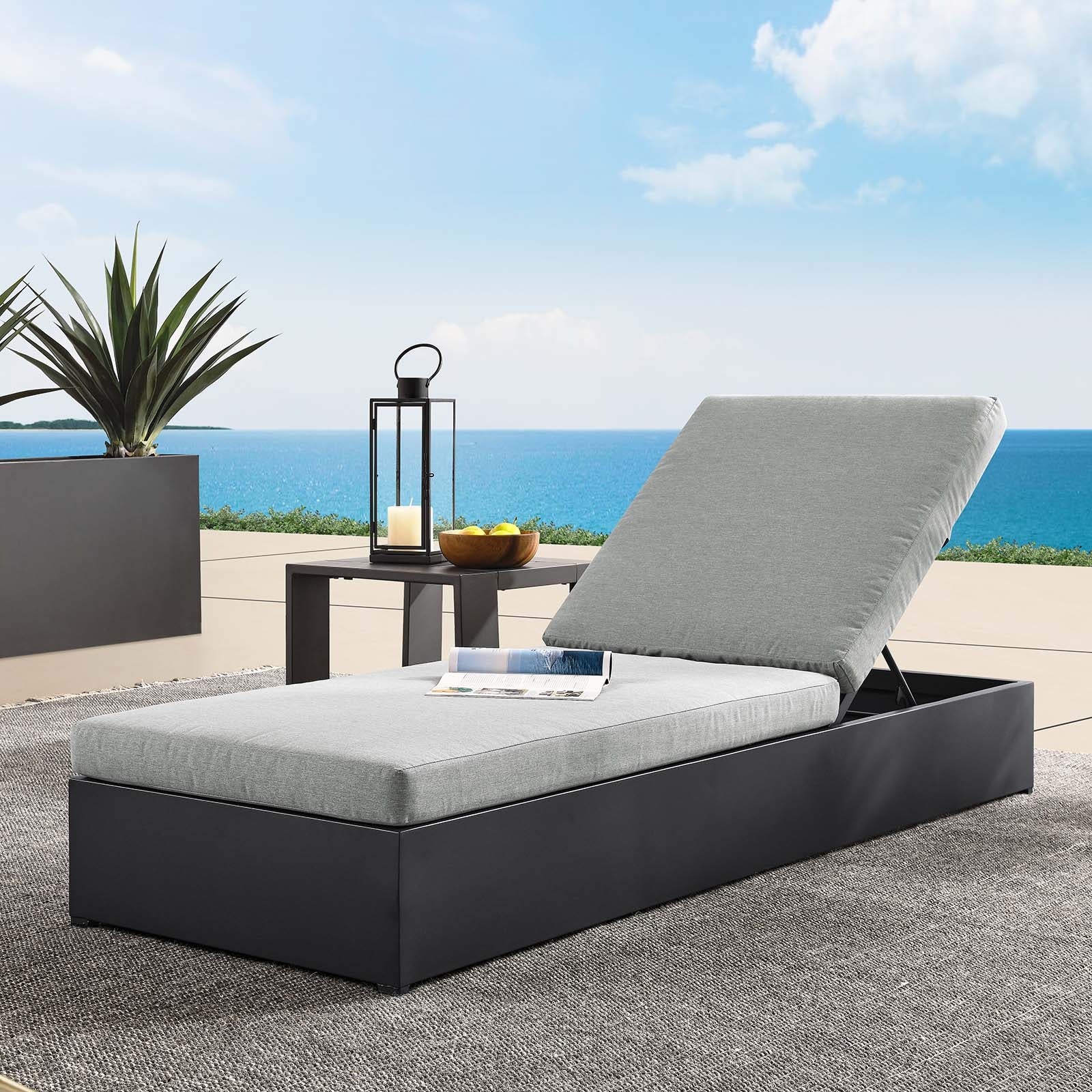 Tahoe Outdoor Patio Powder-Coated Aluminum Chaise Lounge Chair By Modway - EEI-6634 - Image 11