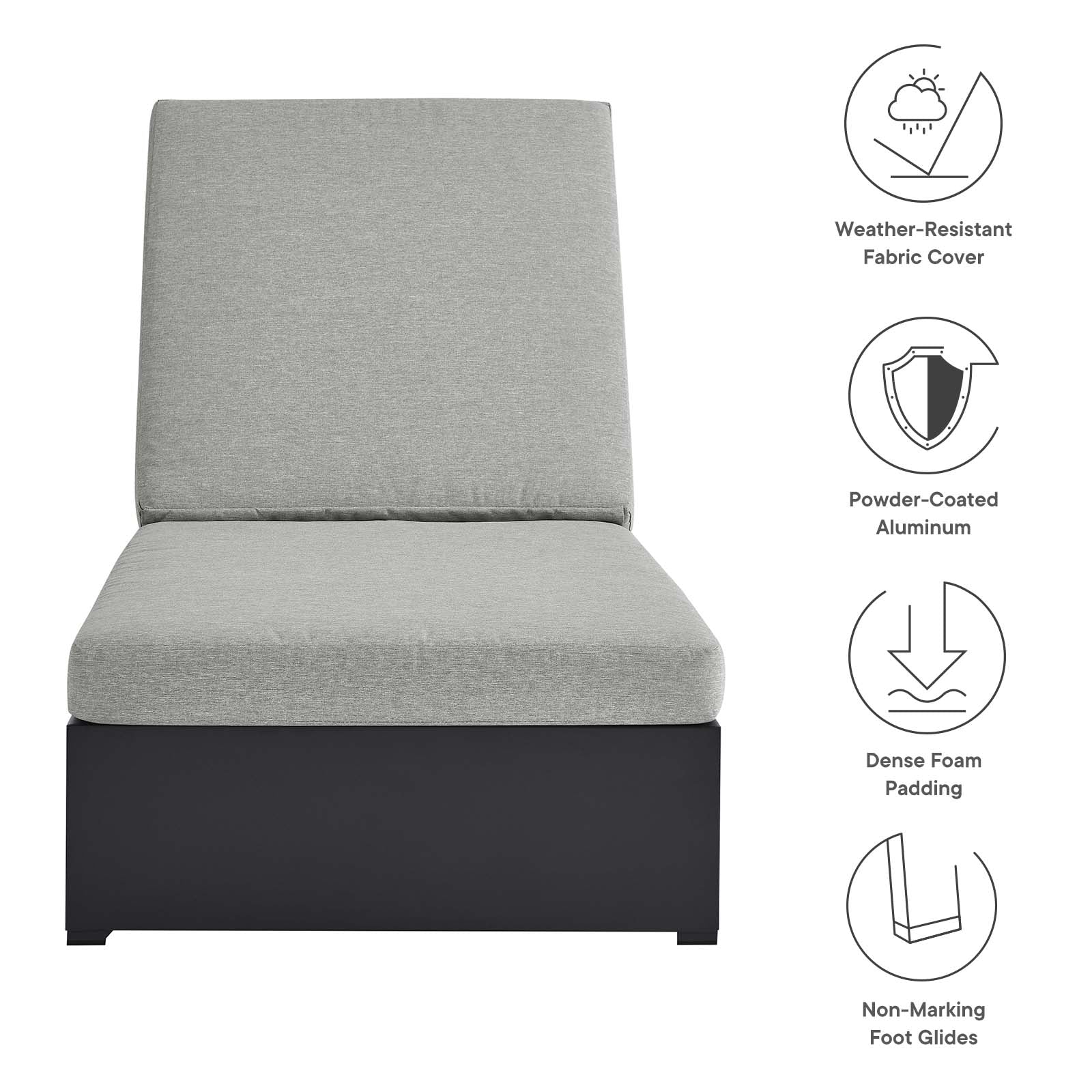 Tahoe Outdoor Patio Powder-Coated Aluminum Chaise Lounge Chair By Modway - EEI-6634 - Image 17