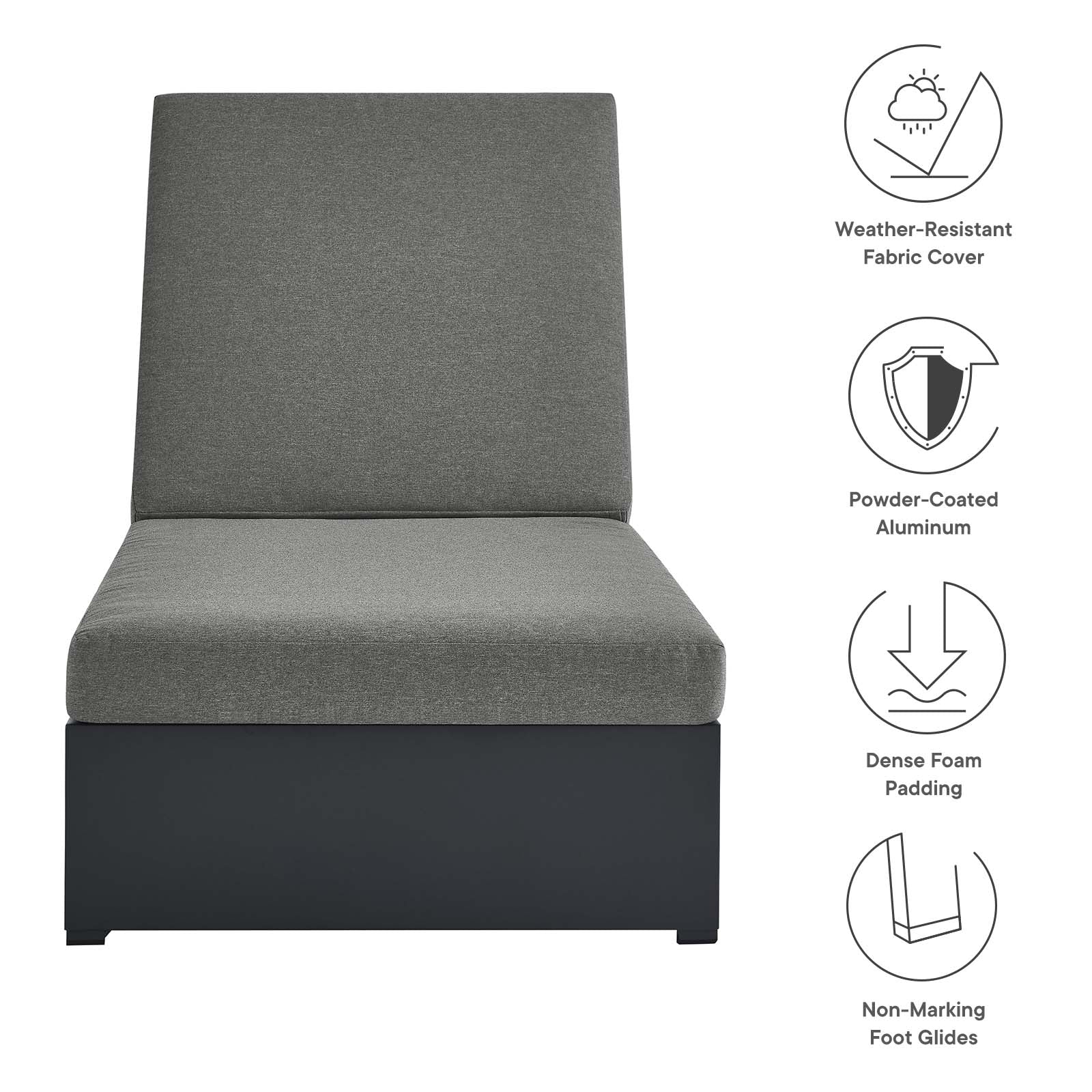 Tahoe Outdoor Patio Powder-Coated Aluminum Chaise Lounge Chair By Modway - EEI-6634 - Image 8