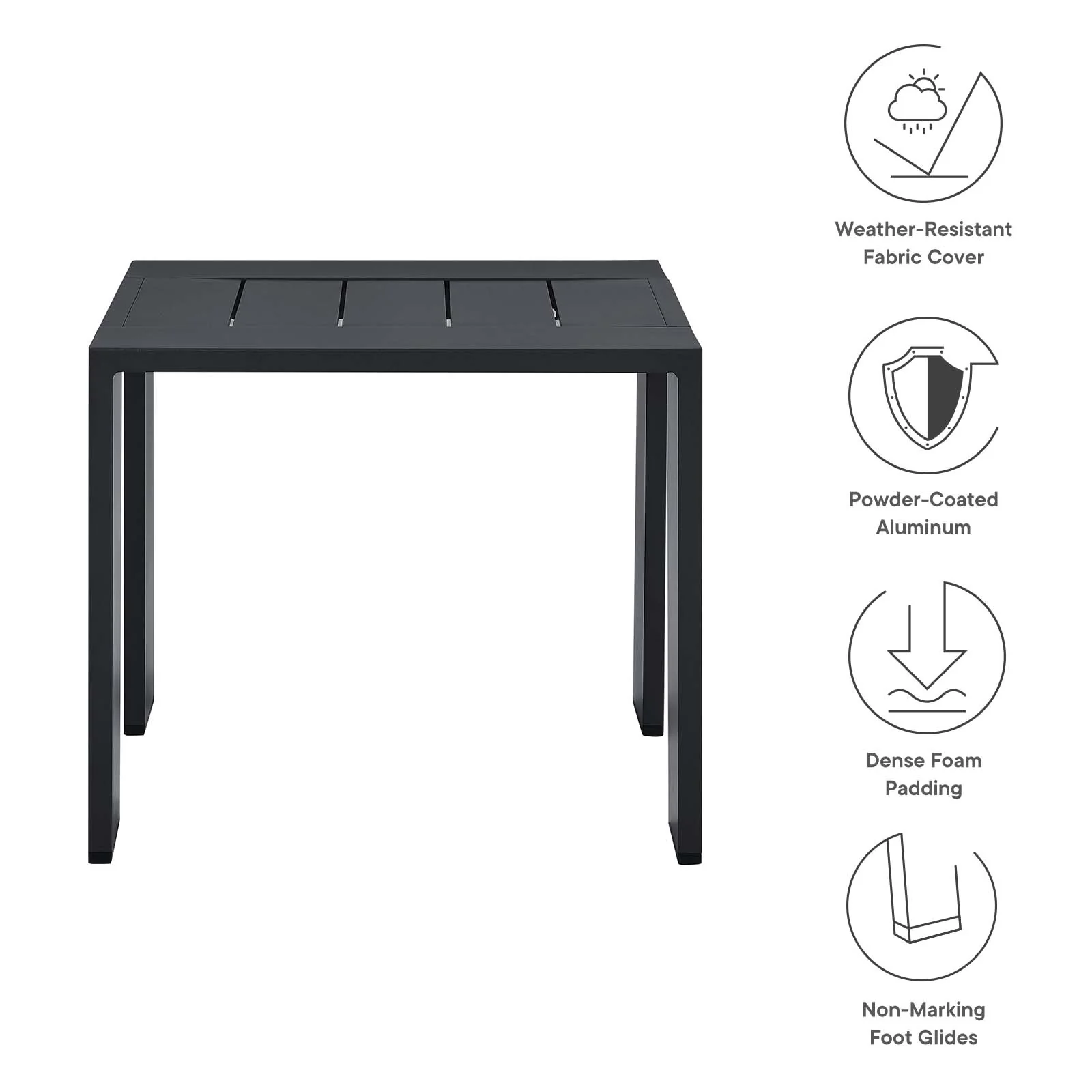 Tahoe Outdoor Patio Powder-Coated Aluminum End Table By Modway - EEI-6635 - Image 6
