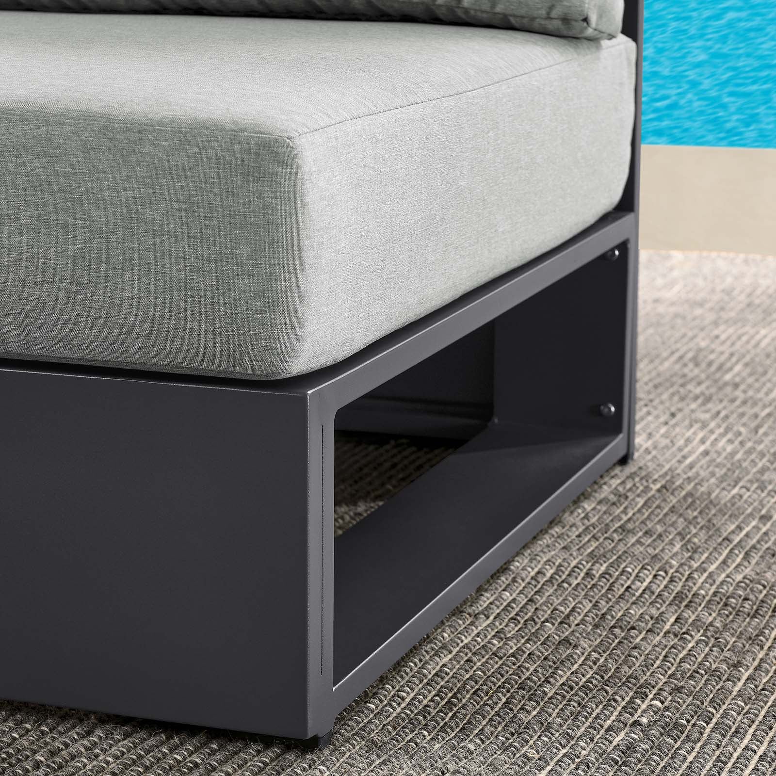 Tahoe Outdoor Patio Powder-Coated Aluminum Modular Armless Chair By Modway - EEI-6628 - Image 16