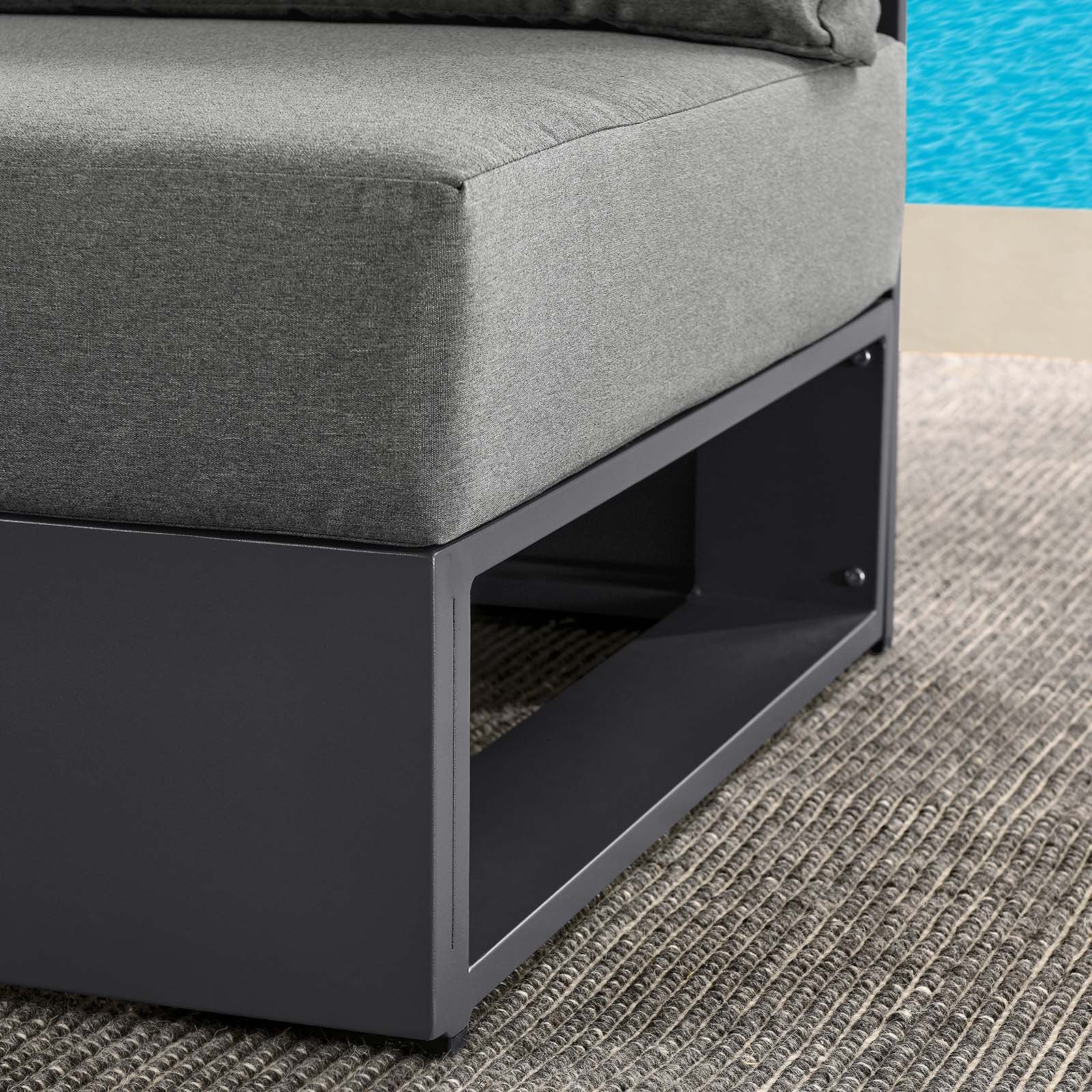 Tahoe Outdoor Patio Powder-Coated Aluminum Modular Armless Chair By Modway - EEI-6628 - Image 8