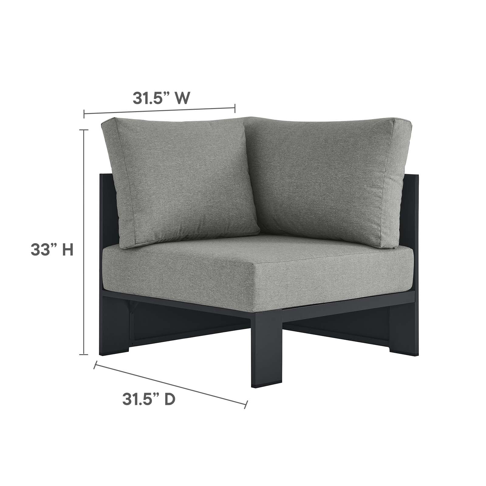 Tahoe Outdoor Patio Powder-Coated Aluminum Modular Corner Chair By Modway - EEI-6631 - Image 14