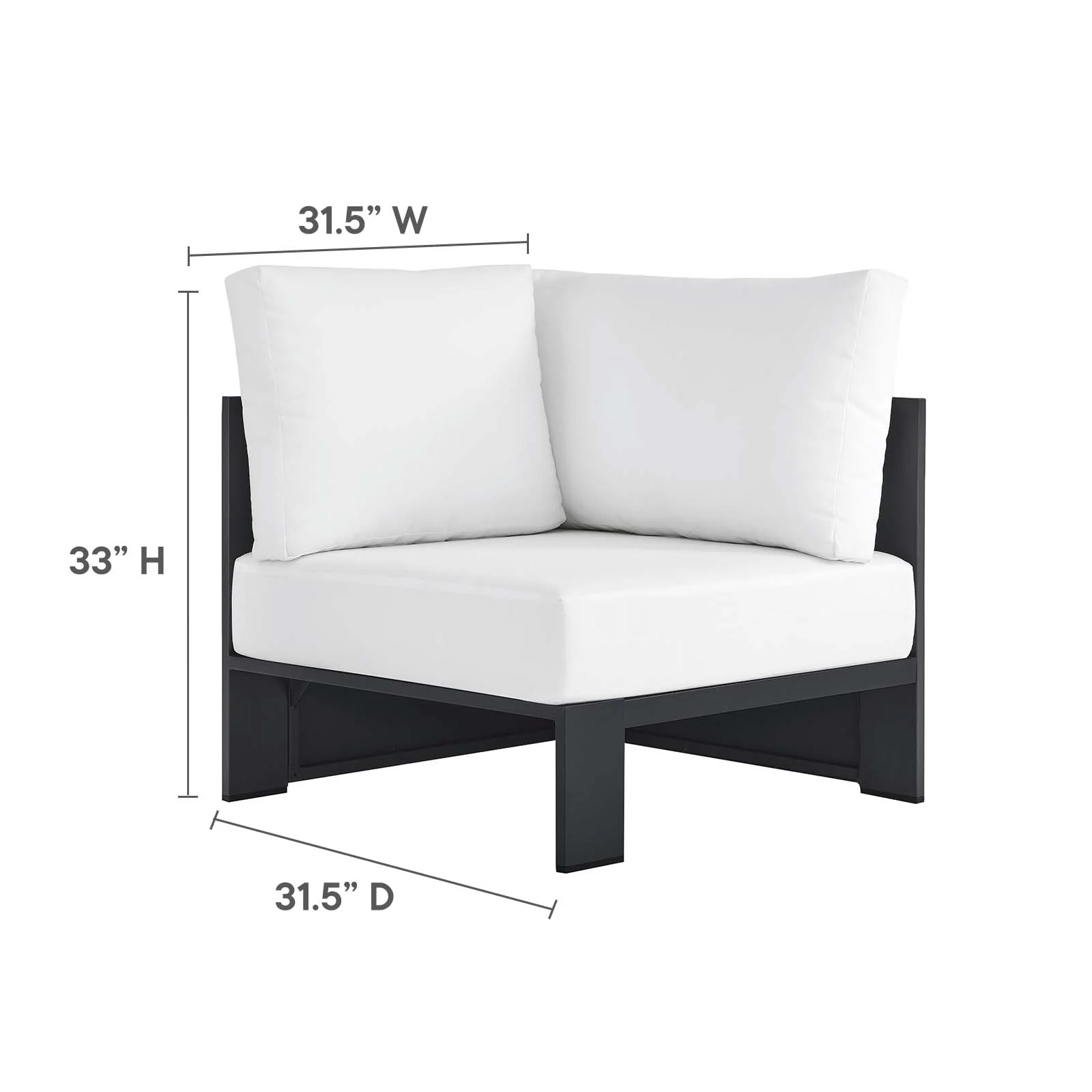 Tahoe Outdoor Patio Powder-Coated Aluminum Modular Corner Chair By Modway - EEI-6631 - Image 22