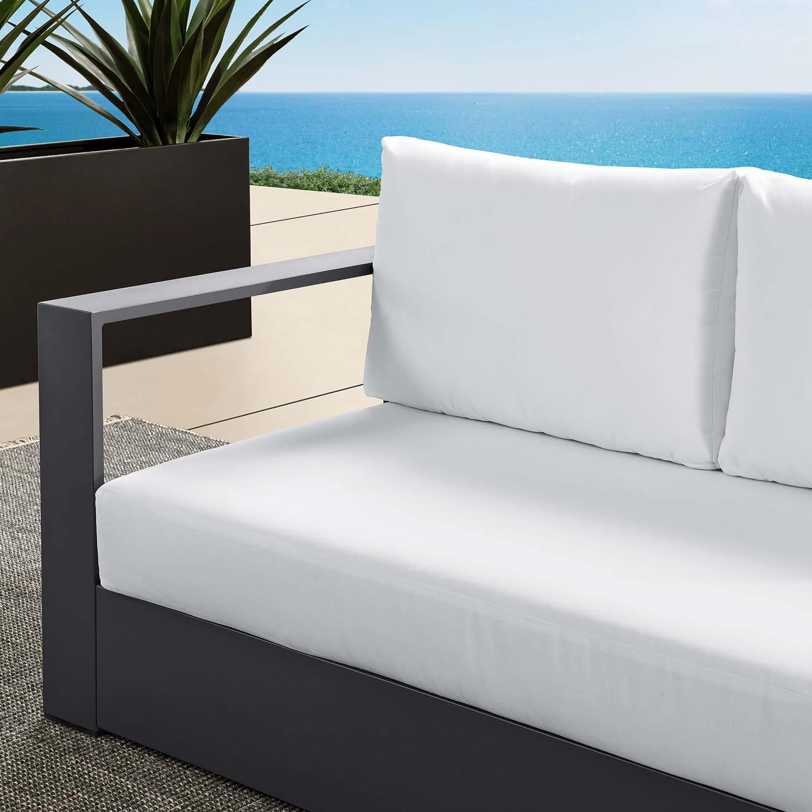 Tahoe Outdoor Patio Powder-Coated Aluminum Modular Left-Facing Loveseat By Modway - EEI-6629 - Image 24