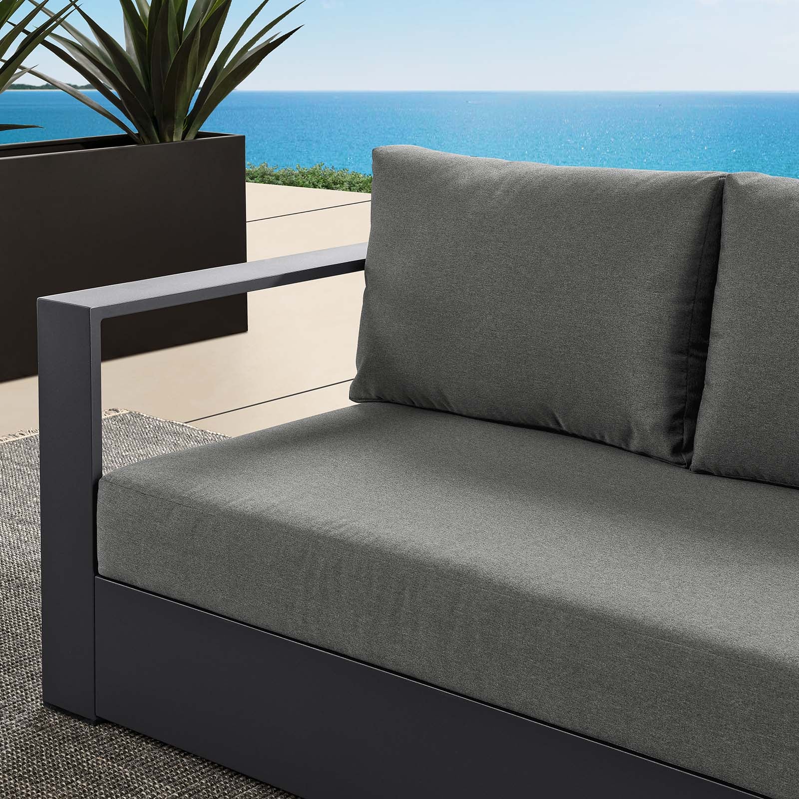 Tahoe Outdoor Patio Powder-Coated Aluminum Modular Left-Facing Loveseat By Modway - EEI-6629 - Image 8