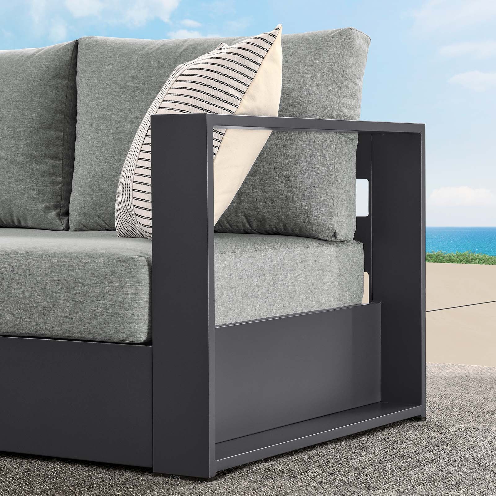 Tahoe Outdoor Patio Powder-Coated Aluminum Modular Right-Facing Loveseat By Modway - EEI-6630 - Image 16