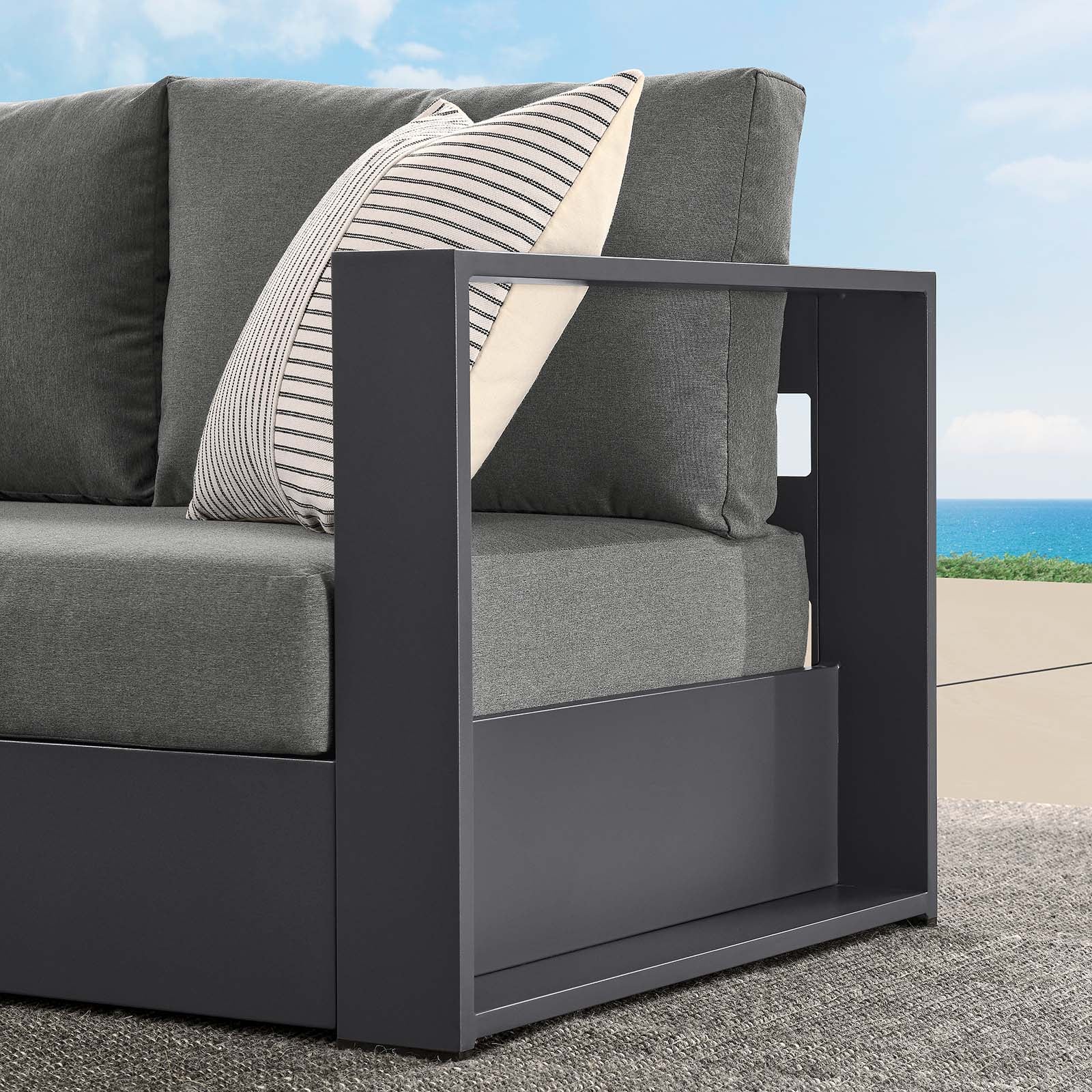 Tahoe Outdoor Patio Powder-Coated Aluminum Modular Right-Facing Loveseat By Modway - EEI-6630 - Image 8