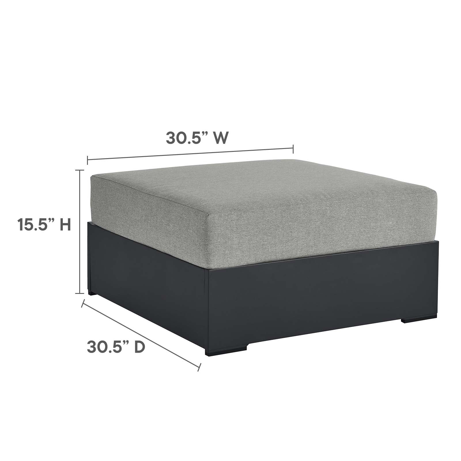 Tahoe Outdoor Patio Powder-Coated Aluminum Ottoman By Modway - EEI-6627 - Image 14