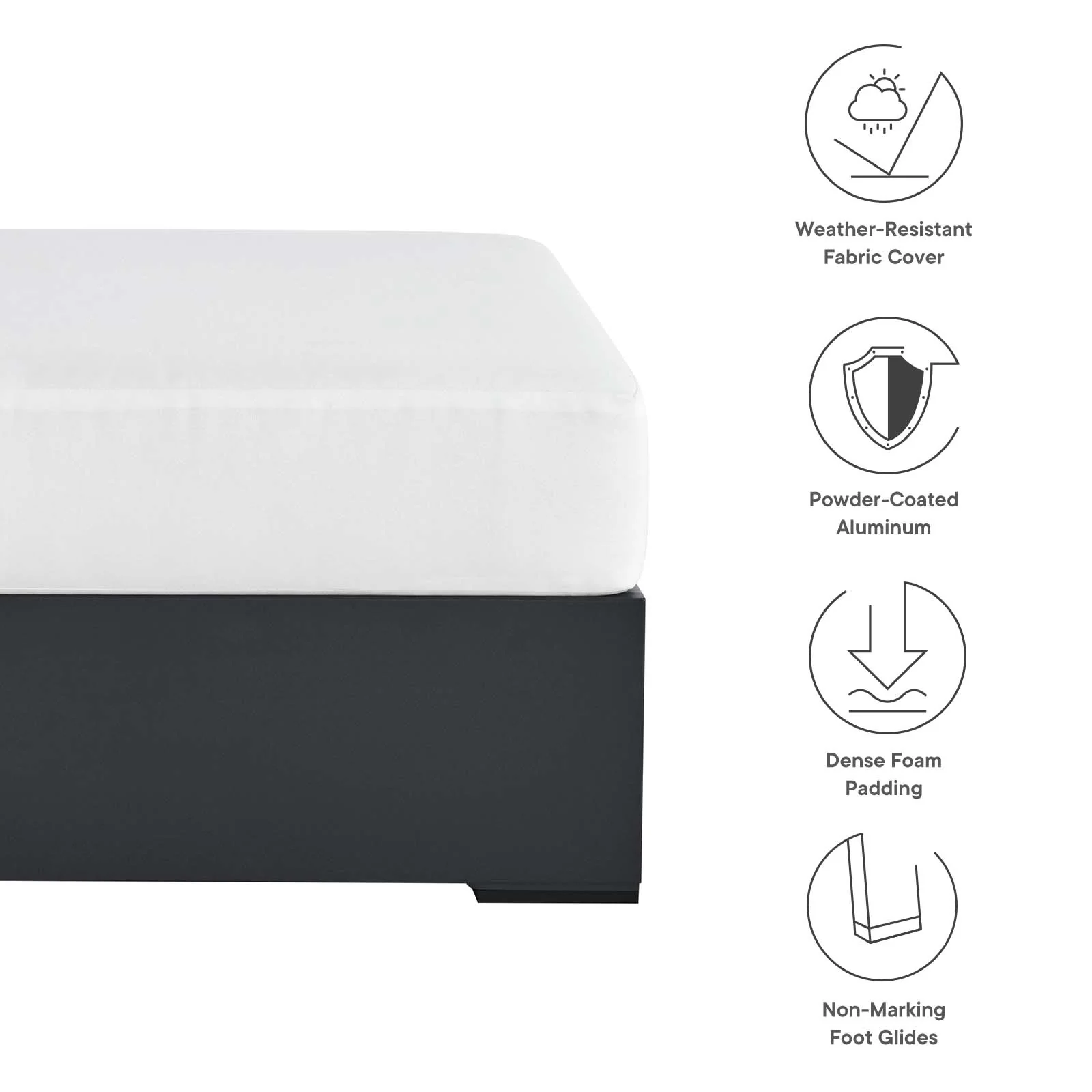 Tahoe Outdoor Patio Powder-Coated Aluminum Ottoman By Modway - EEI-6627 - Image 21