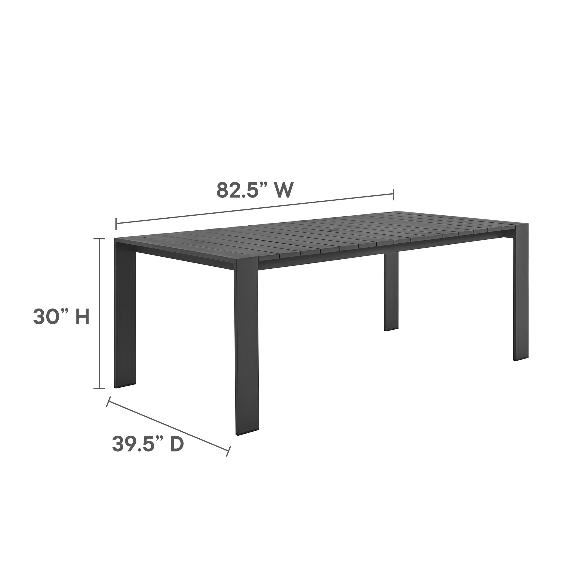 Tahoe Rectangular Outdoor Patio Aluminum Dining Table by Modway - Image 9