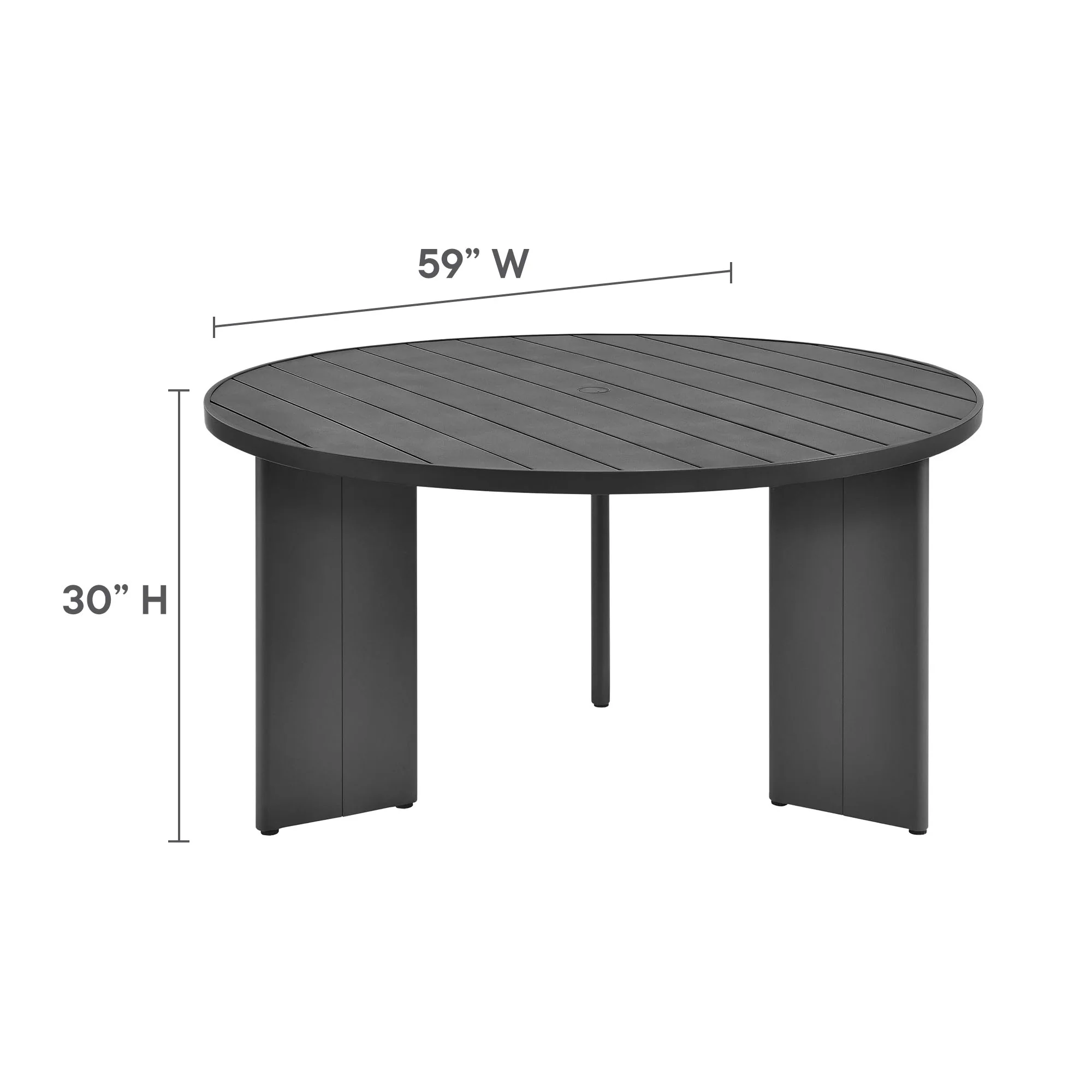 Tahoe Round Outdoor Patio Aluminum Dining Table by Modway - Image 8