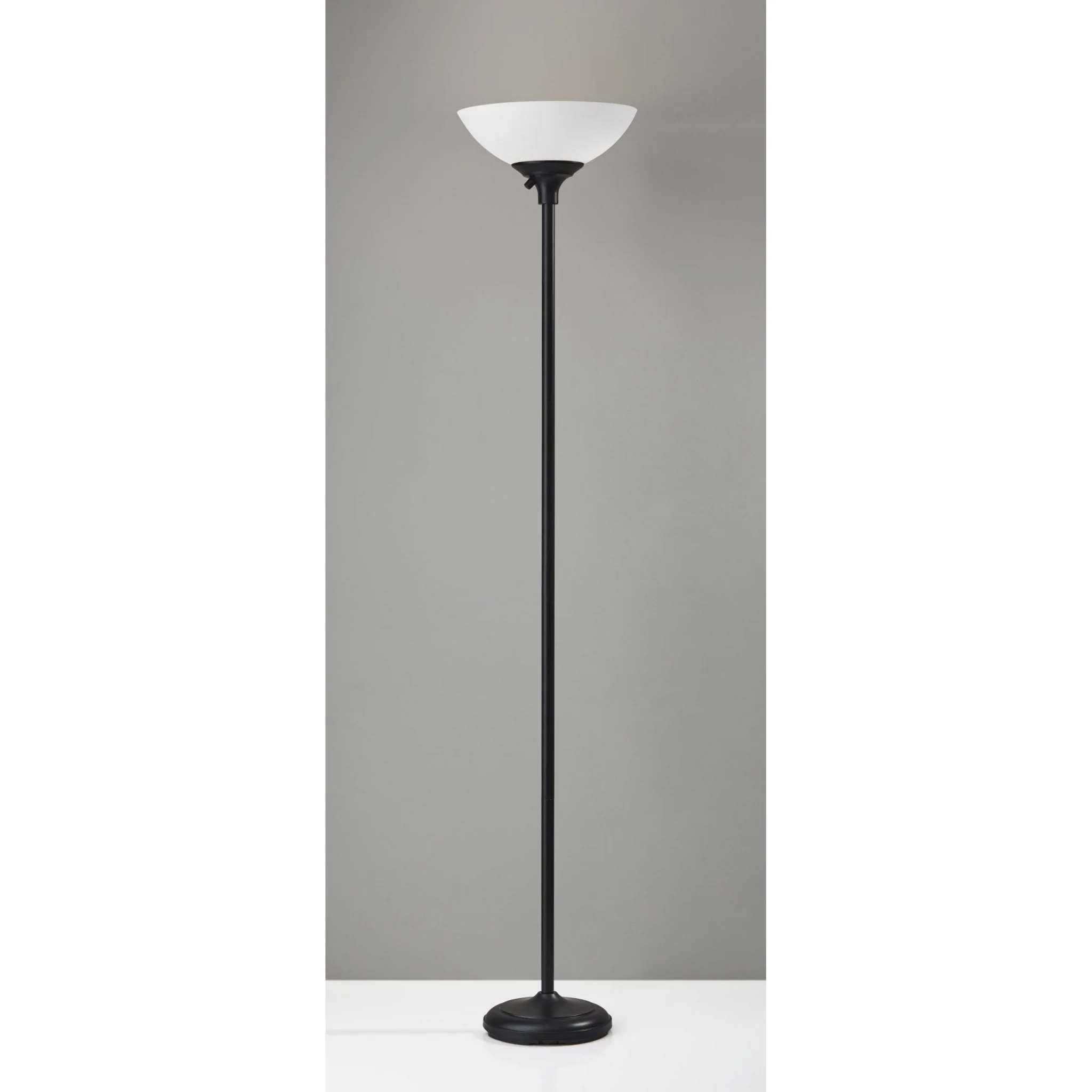 Tailored Black Metal Torchiere with Bright Illumination - Image 2
