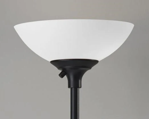 Tailored Black Metal Torchiere with Bright Illumination - Image 3