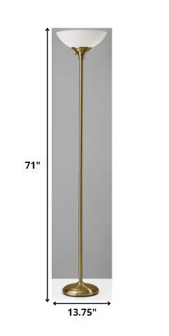 Tailored Shiny Brass Metal Torchiere with Bright Illumination - Image 2
