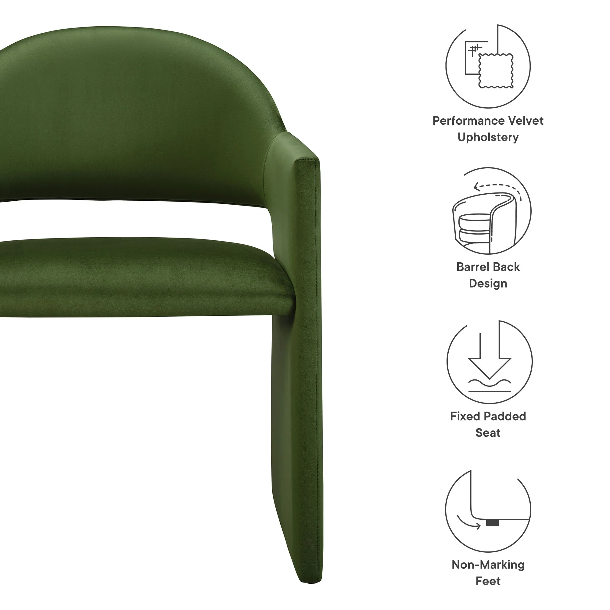 Talia Performance Velvet Dining Armchair by Modway - Image 17