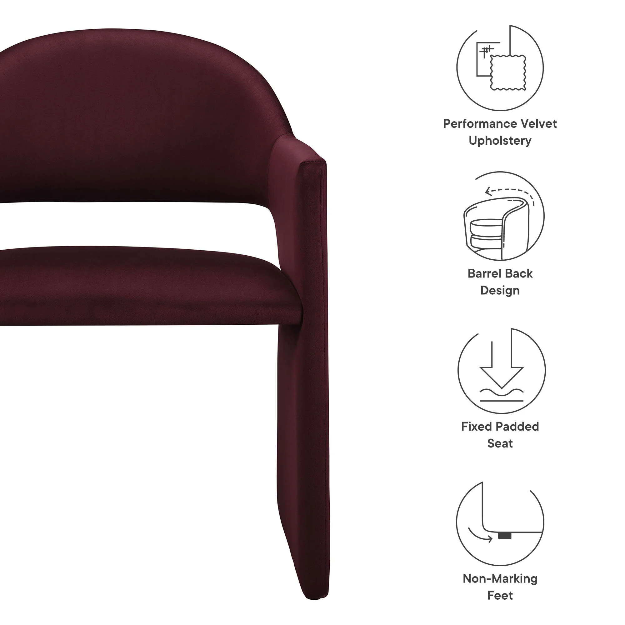 Talia Performance Velvet Dining Armchair by Modway - Image 26