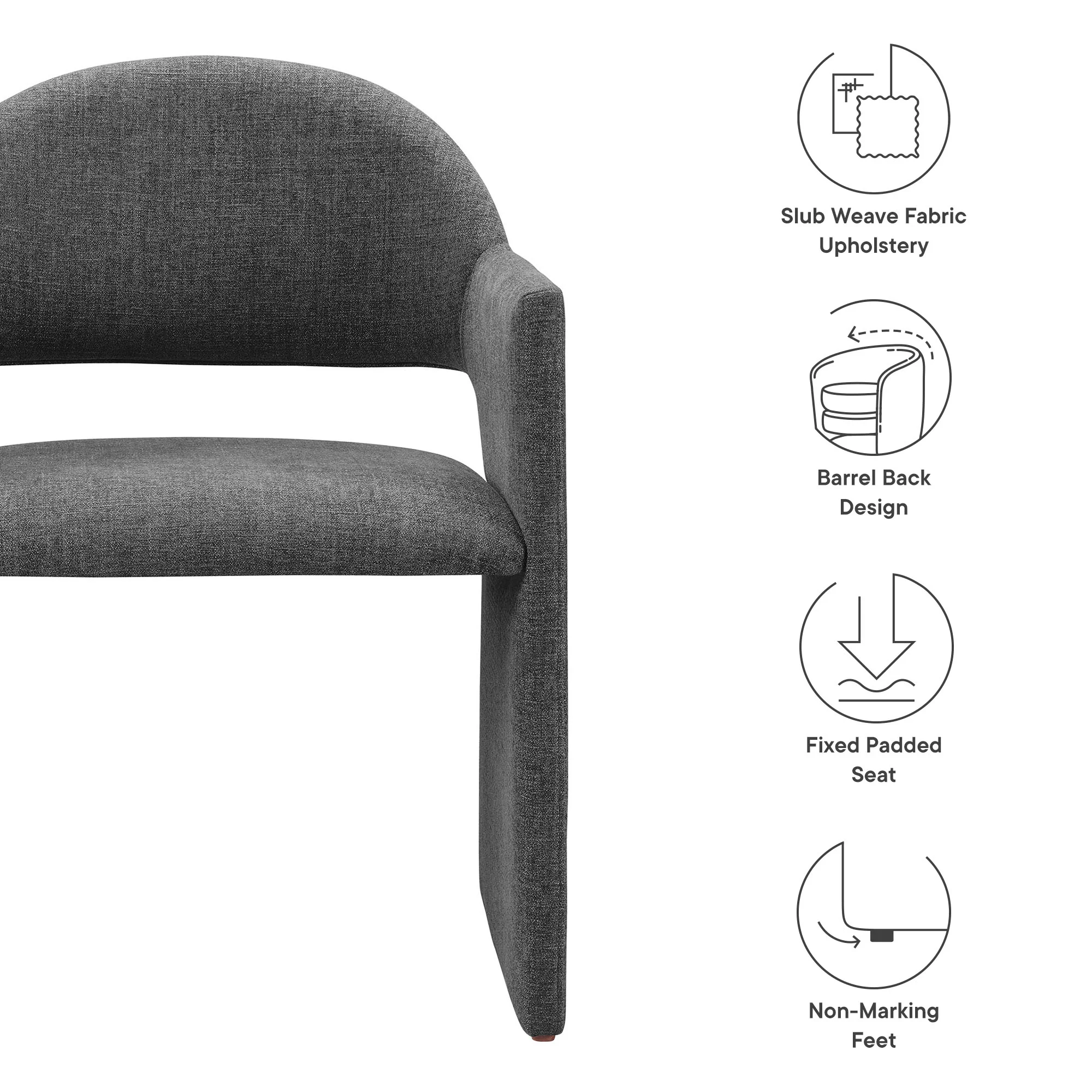 Talia Upholstered Fabric Dining Armchair by Modway - Image 8