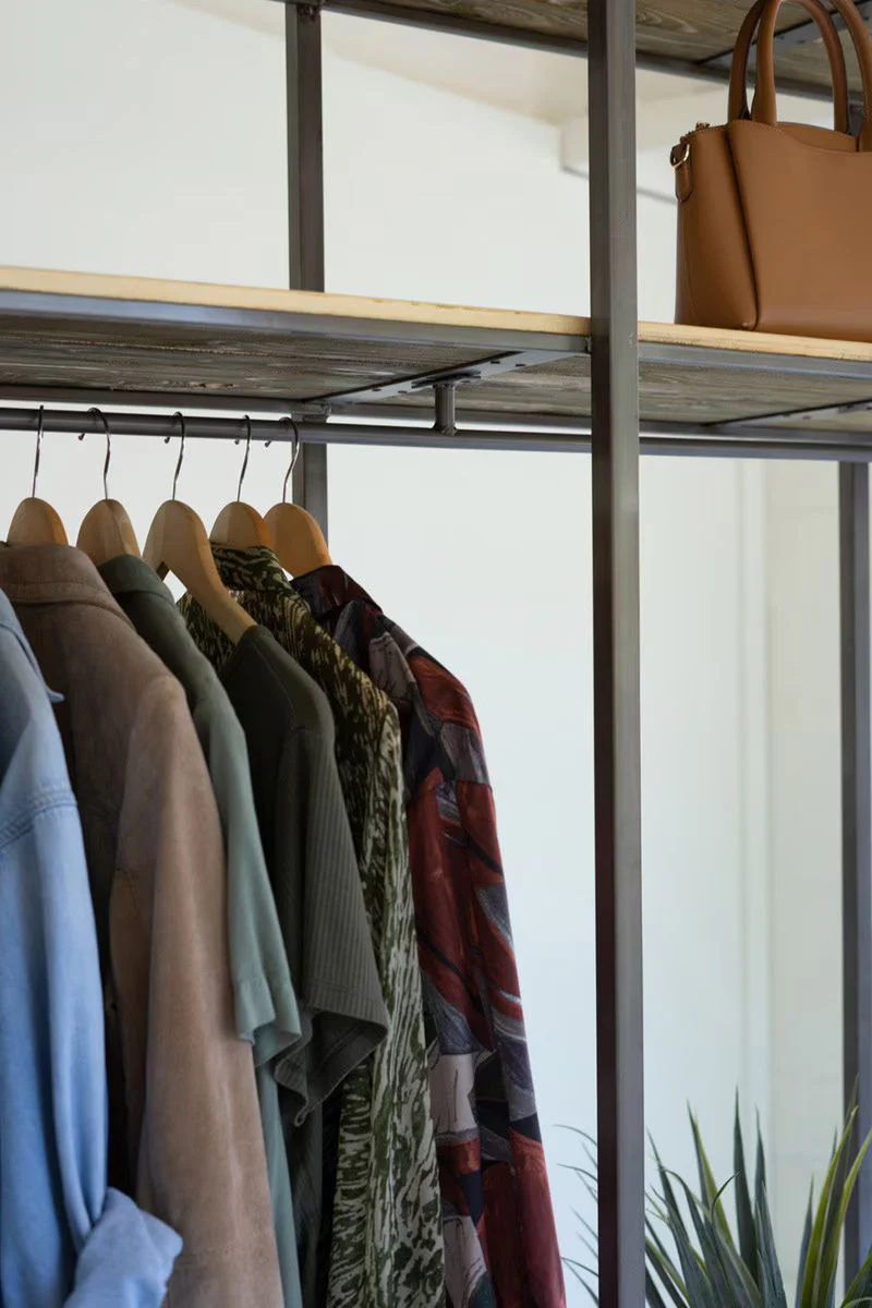 Tall Iron And Recycled Wood Garment Display By Kalalou - Image 4