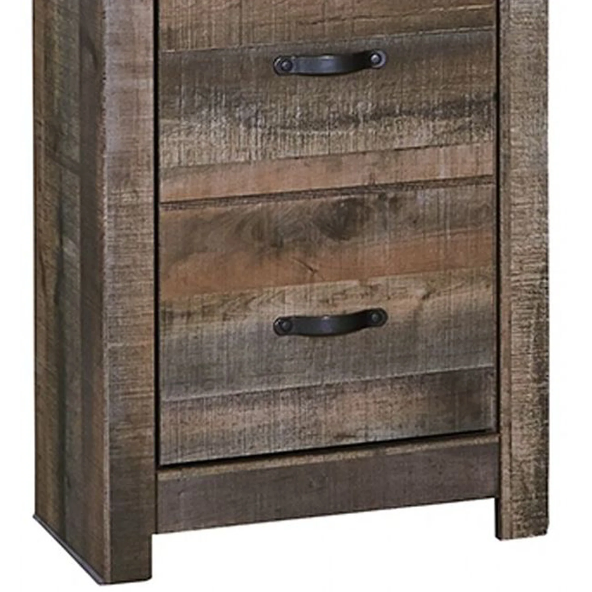 Tall Wooden Pier with 1 Door Cabinet and 2 Adjustable Glass Shelves, Brown By Benzara - Image 4