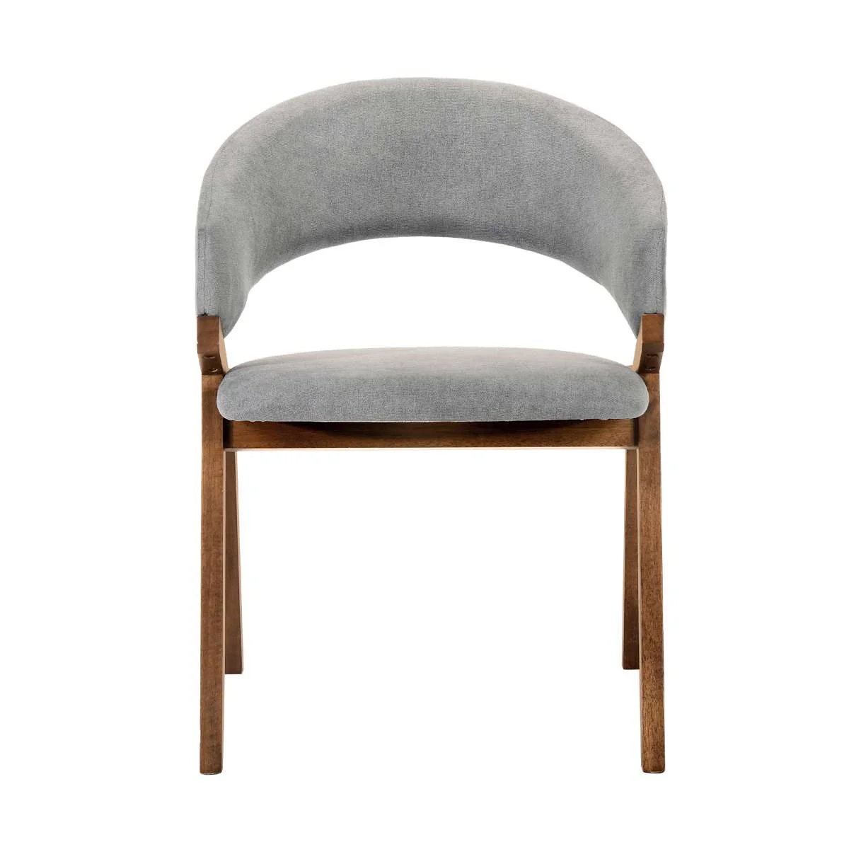 Talulah Gray Fabric and Walnut Veneer Dining Side Chairs - Set of 2 By Armen Living - Image 4