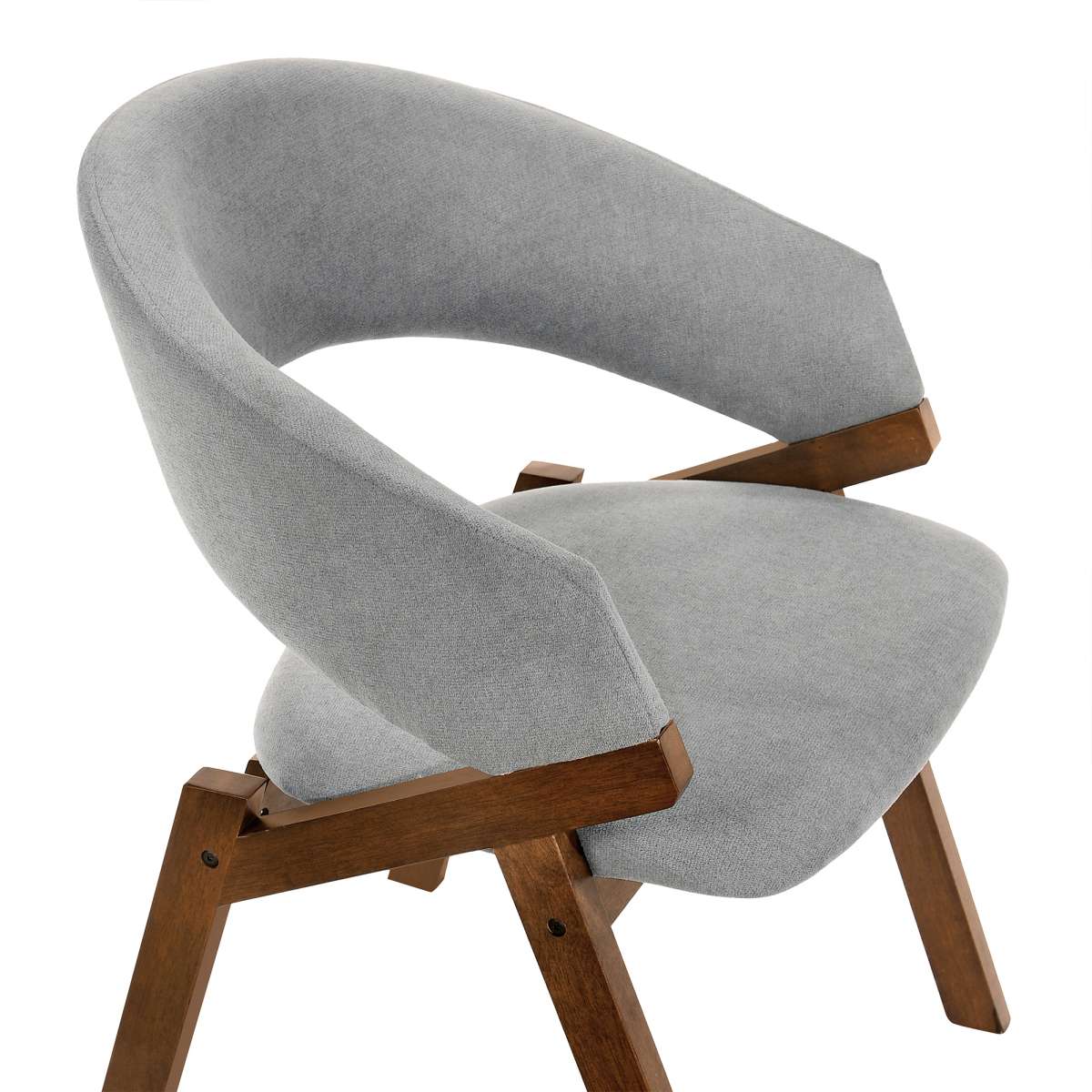 Talulah Gray Fabric and Walnut Veneer Dining Side Chairs - Set of 2 By Armen Living - Image 6