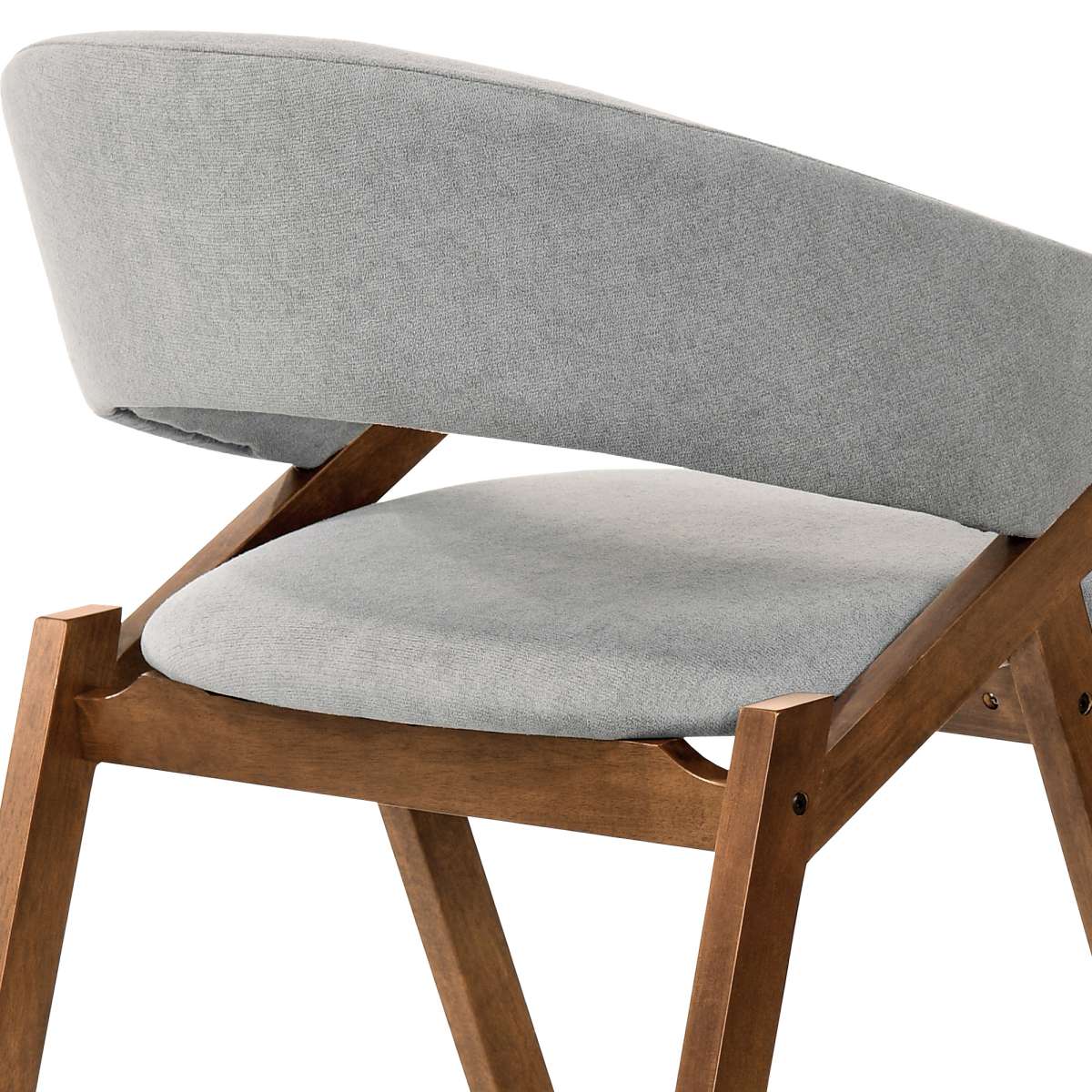 Talulah Gray Fabric and Walnut Veneer Dining Side Chairs - Set of 2 By Armen Living - Image 7