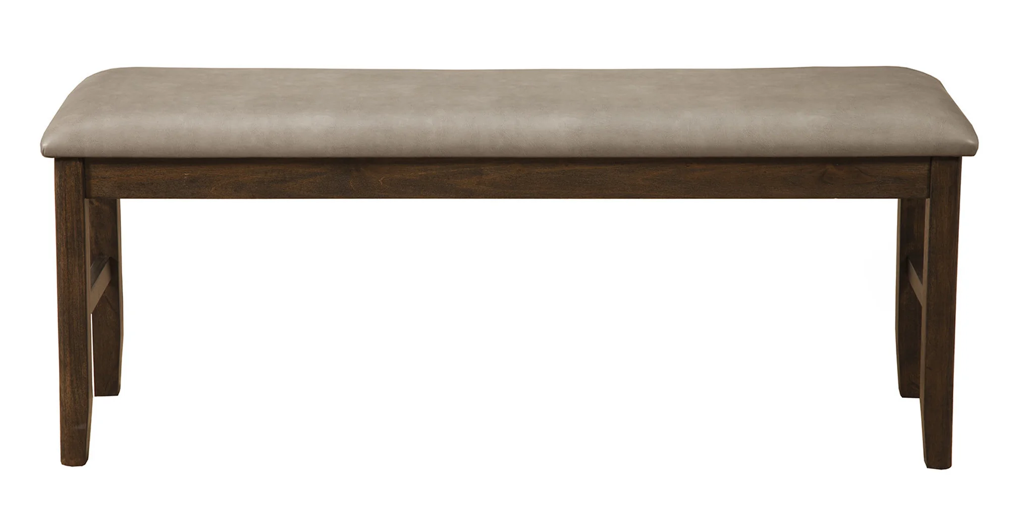 Tan and Dark Brown Faux Leather Distressed Upholstery Dining Bench By Homeroots - Image 2