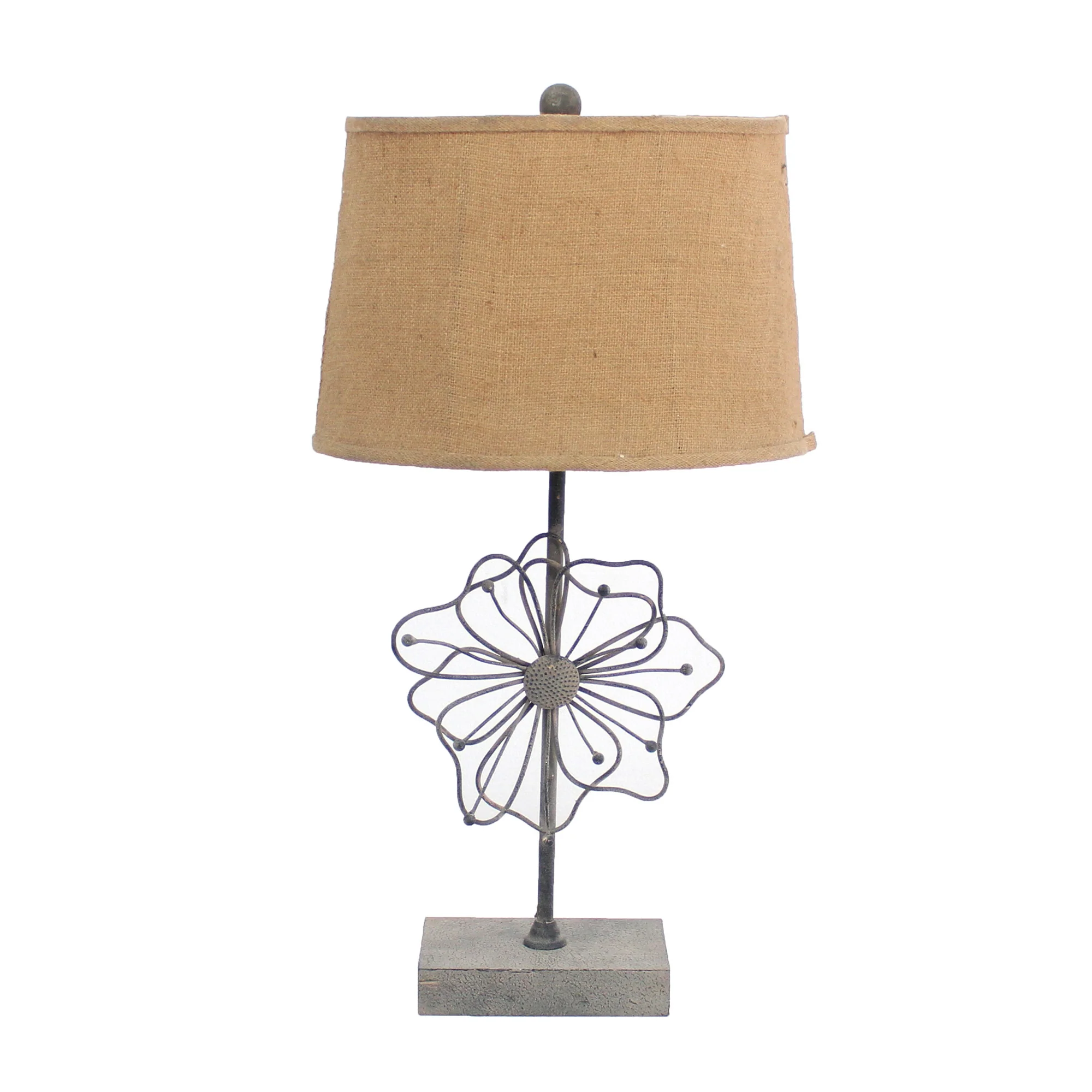 Tan Country Cottage with Blooming Flower Pedestal - Table Lamp By Homeroots - Image 2