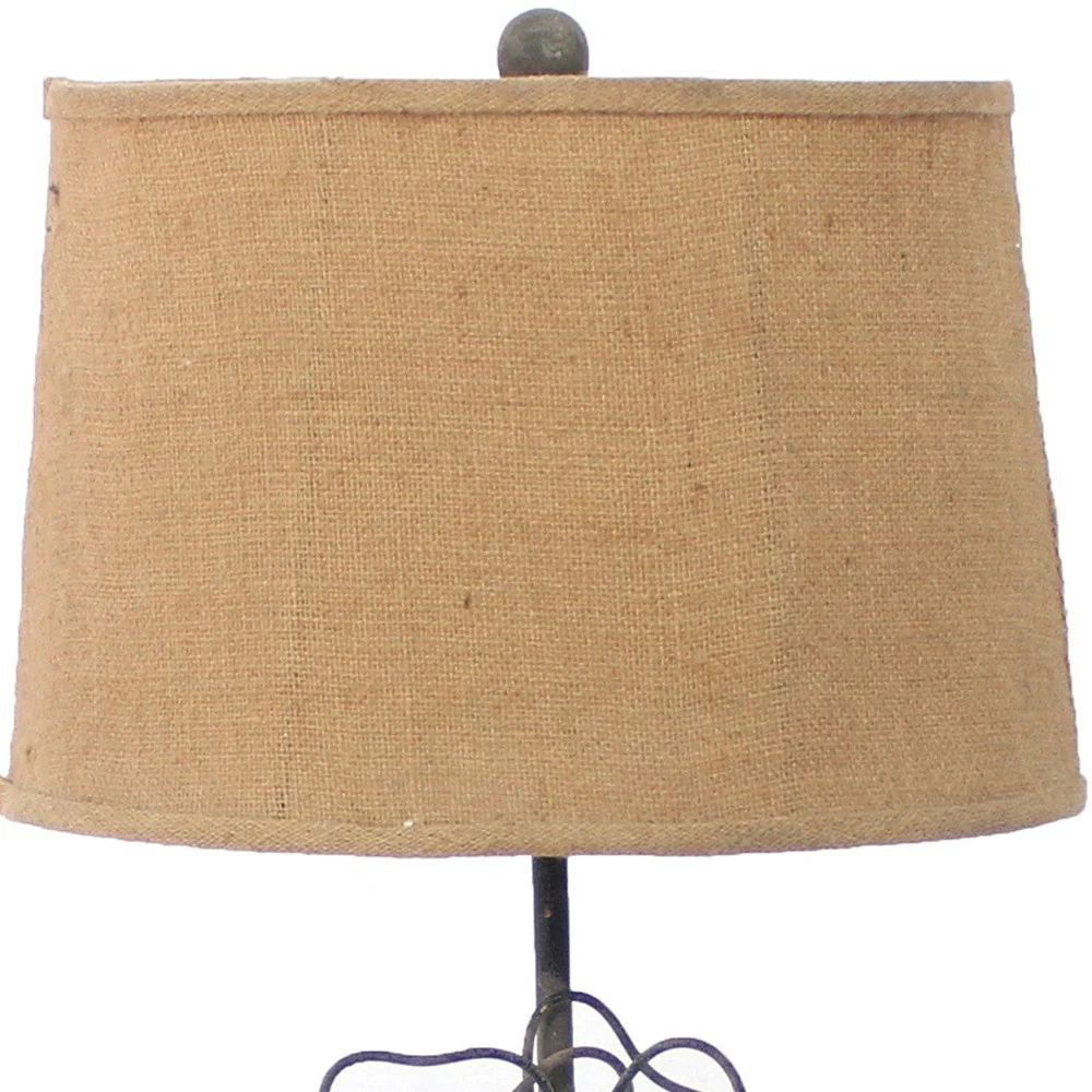 Tan Country Cottage with Blooming Flower Pedestal - Table Lamp By Homeroots - Image 3