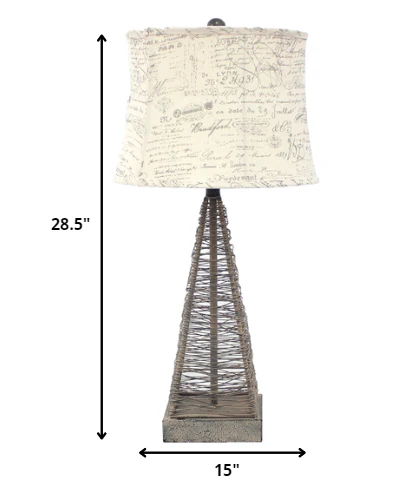 Tan Industrial Metal With Gentle Linen Shade - Table Lamp By Homeroots - Image 5