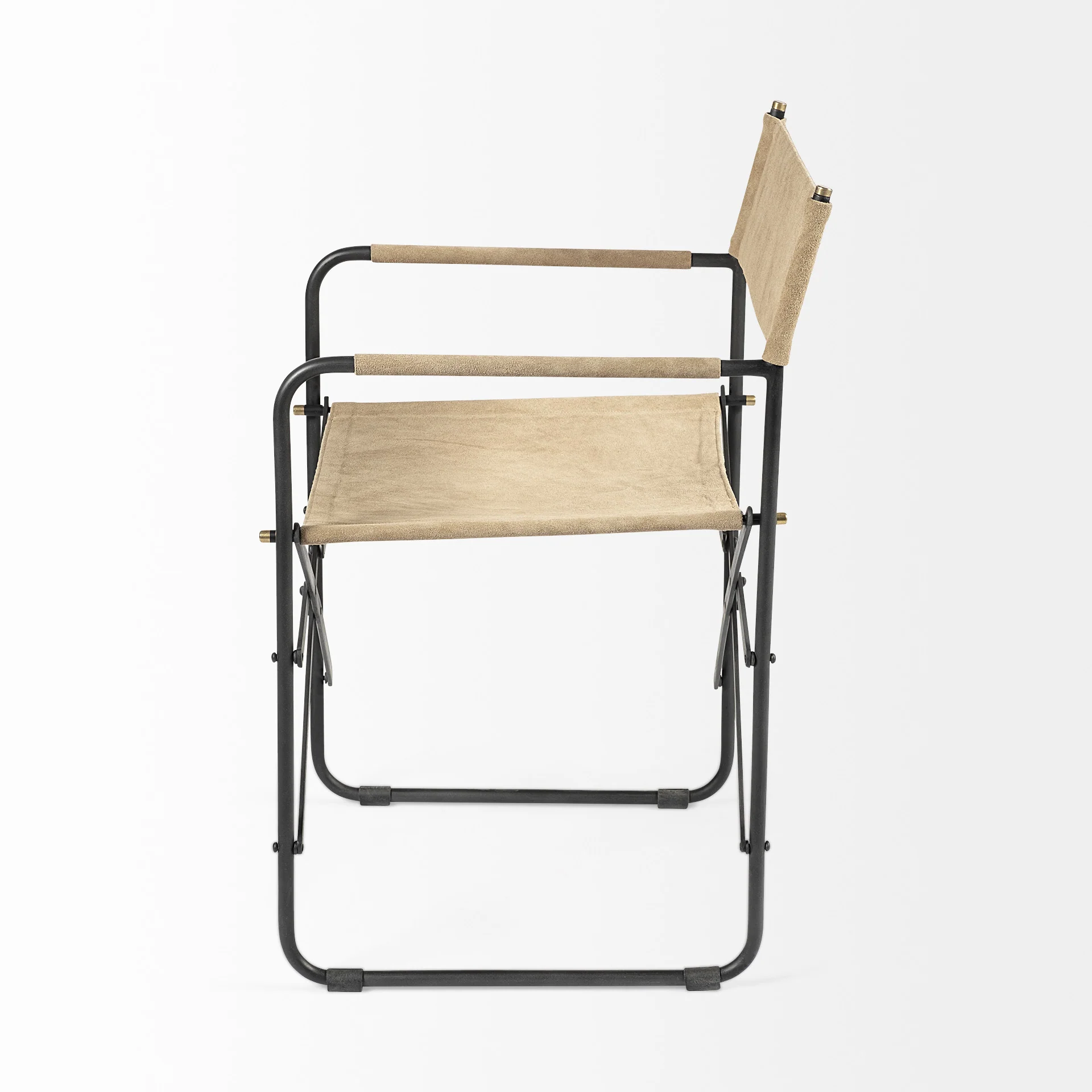 Tan Leather With Black Iron Frame Dining Chair By Homeroots - Image 3